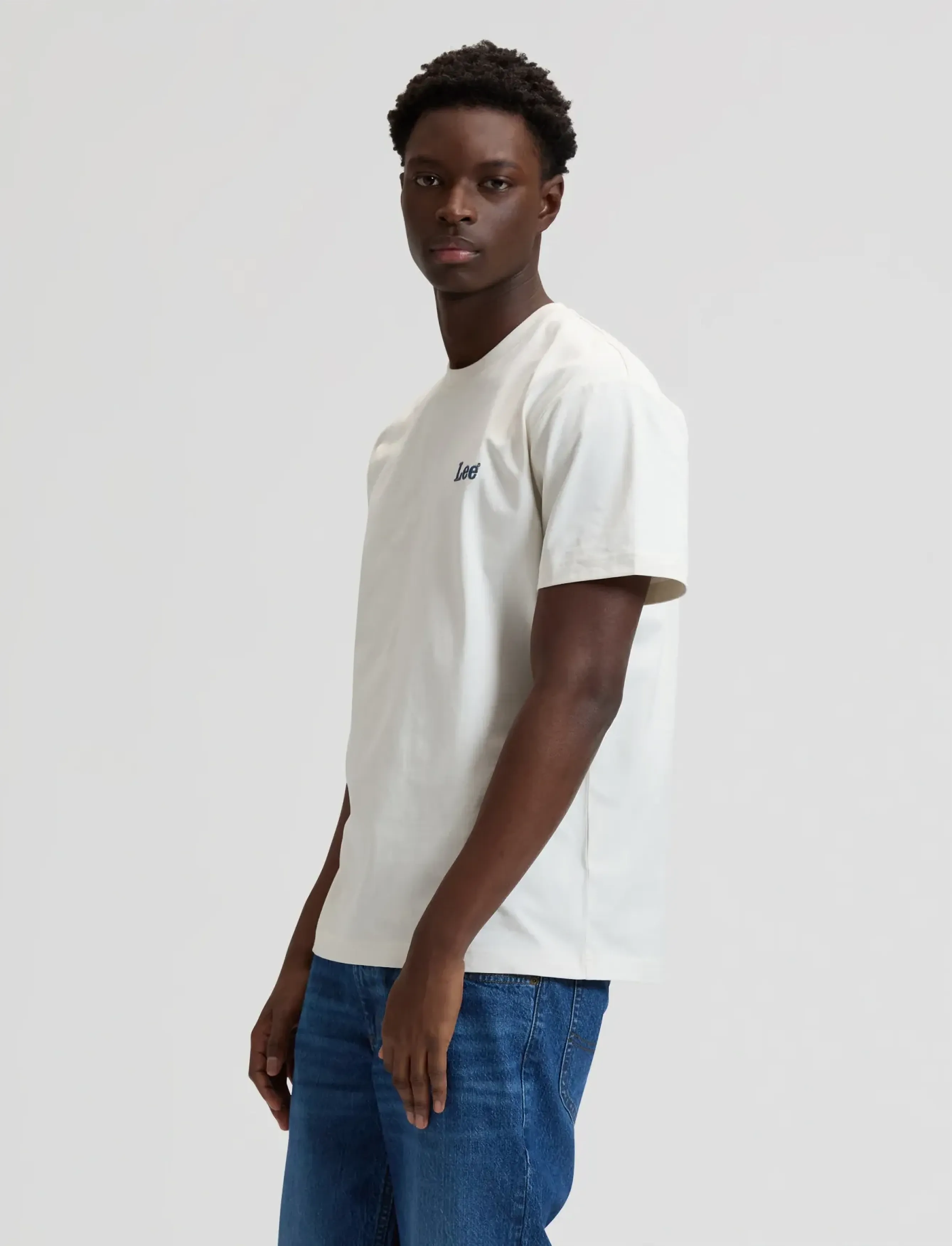 Lee Jeans - SS SMALL LOGO TEE - laveste priser - natural - 4