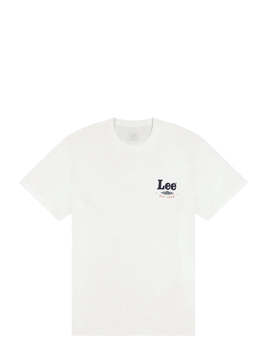 Lee Jeans - STAMP LEE TEE - kortärmade t-shirts - bright white - 1