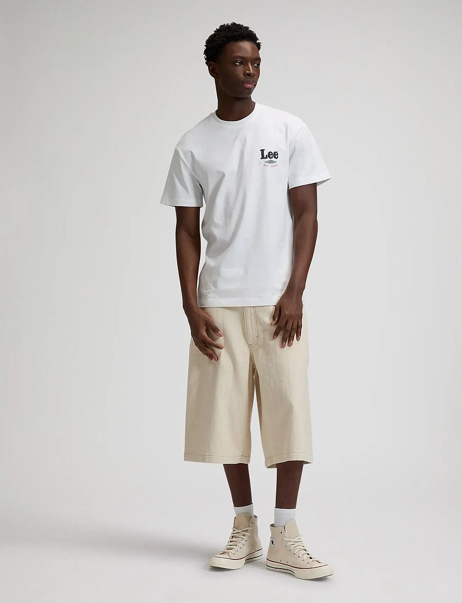 Lee Jeans - STAMP LEE TEE - kortärmade t-shirts - bright white - 4