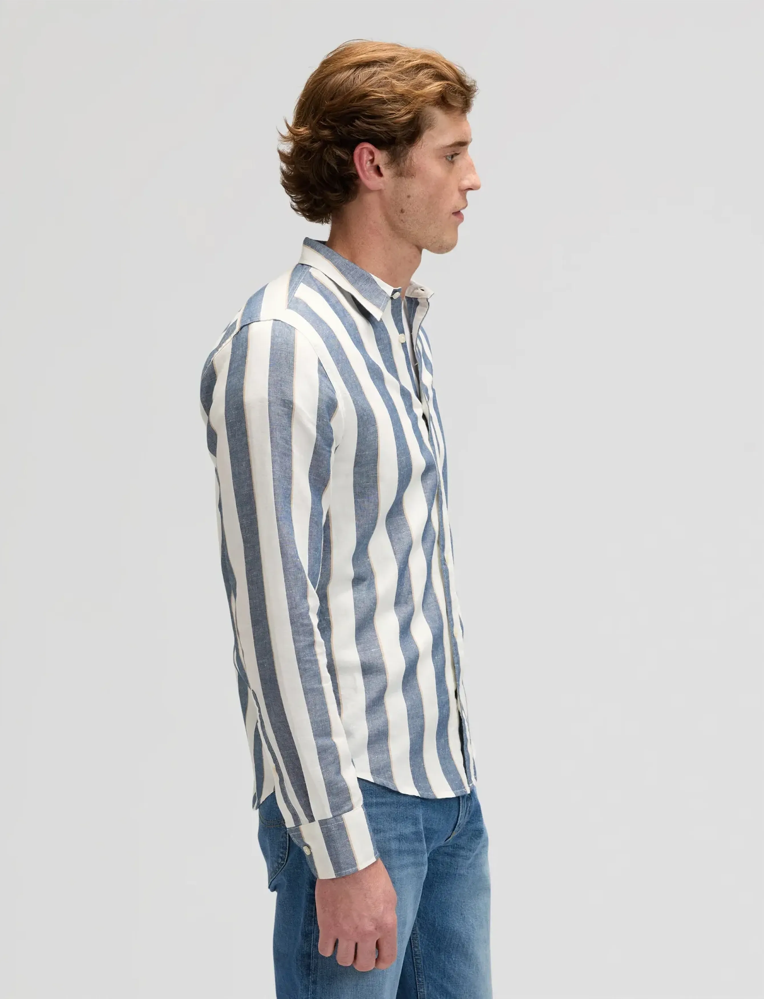 Lee Jeans - LEE SHIRT - vabaajasärgid - academy blue stripe - 4