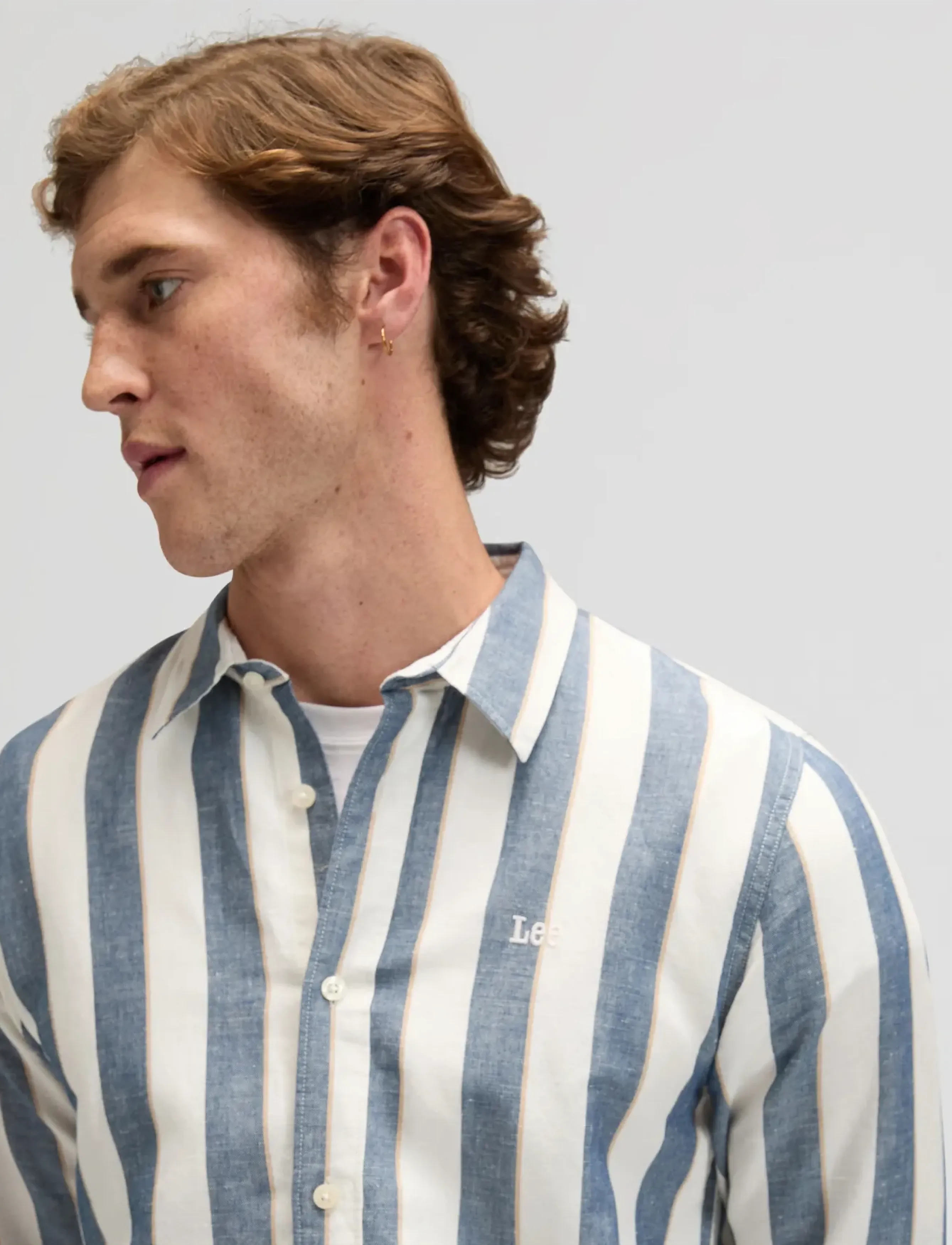 Lee Jeans - LEE SHIRT - vabaajasärgid - academy blue stripe - 5