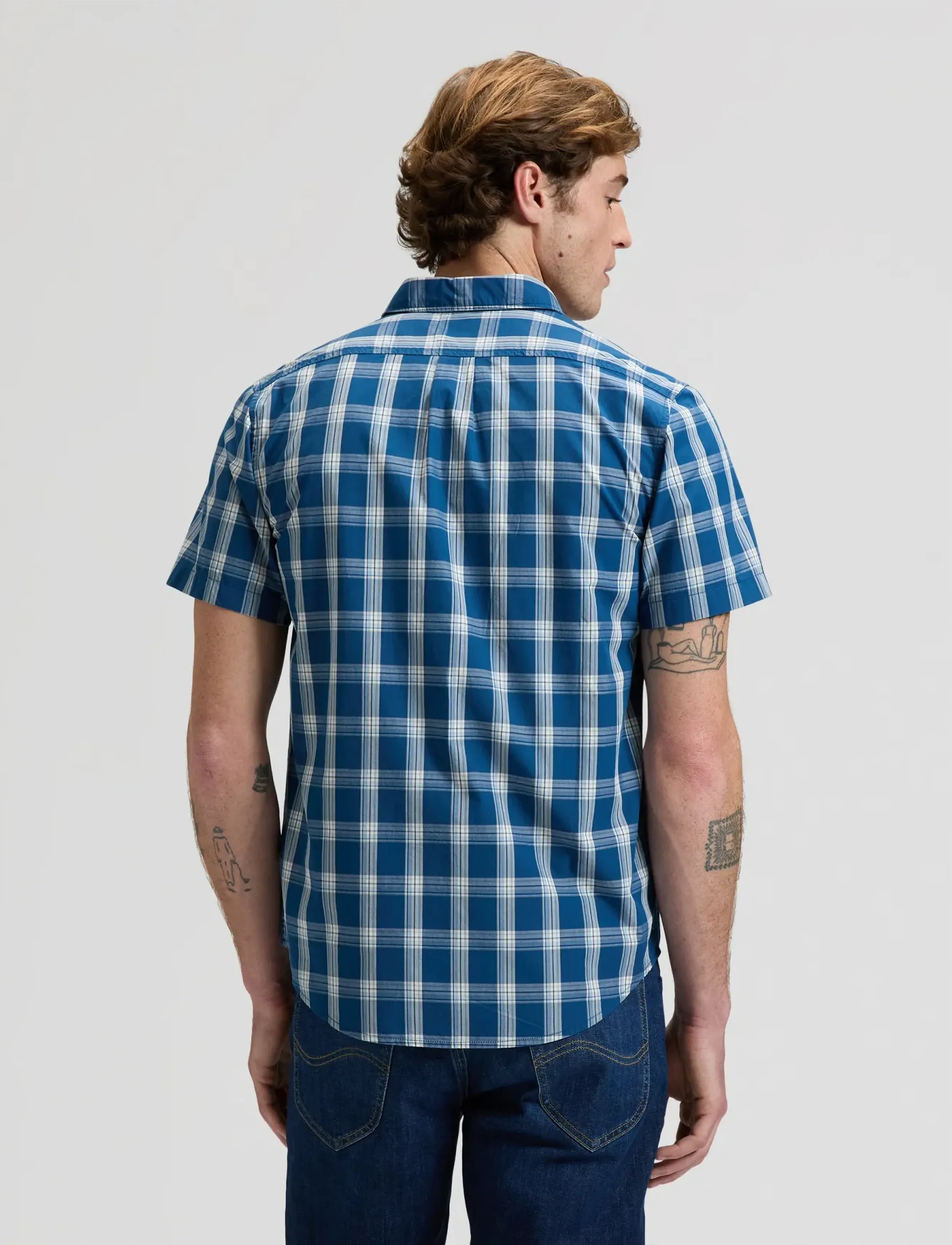 Lee Jeans - LEE BUTTON DOWN SS - krekli ar īsām piedurknēm - deep sea plaid - 2