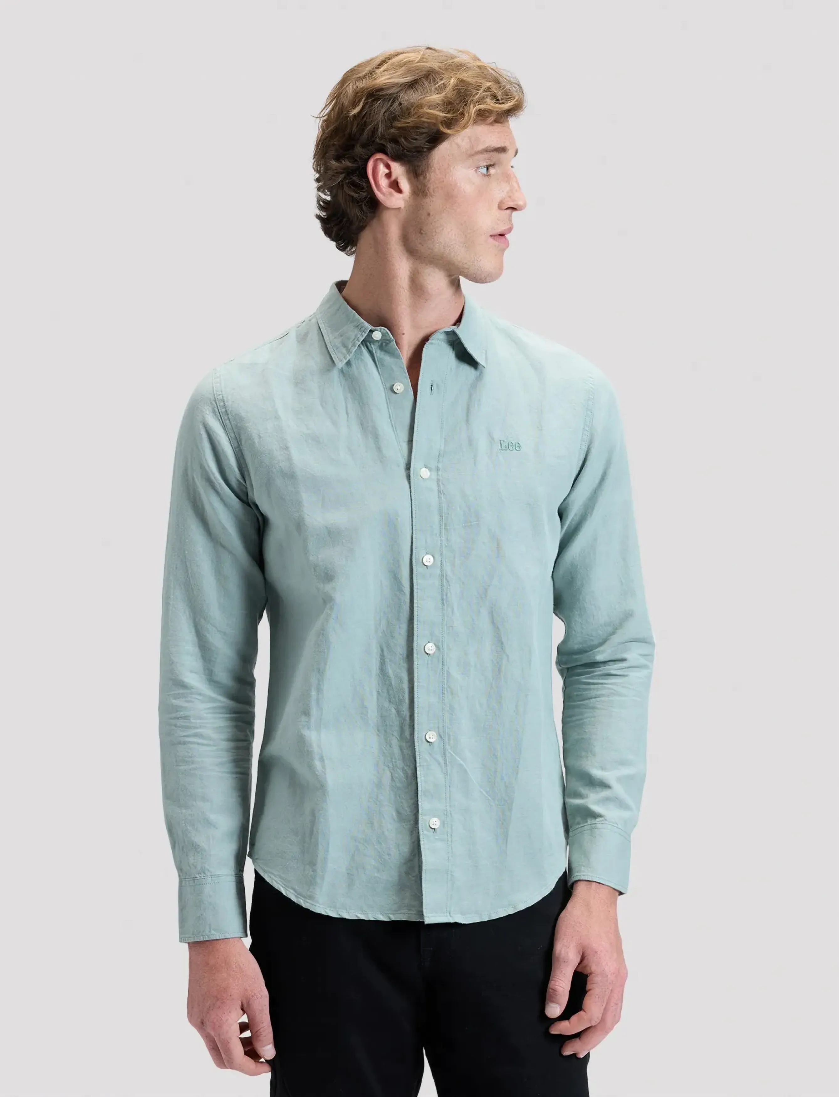 Lee Jeans Lee Shirt, XXL x 00, Blue, Skjorter > Afslappet Shirts, Herre