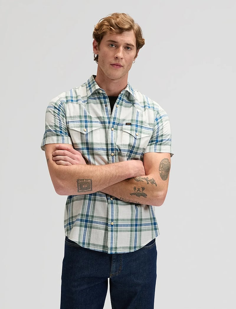 Lee Jeans - SS WESTERN SHIRT - rutiga skjortor - desert sage plaid - 0