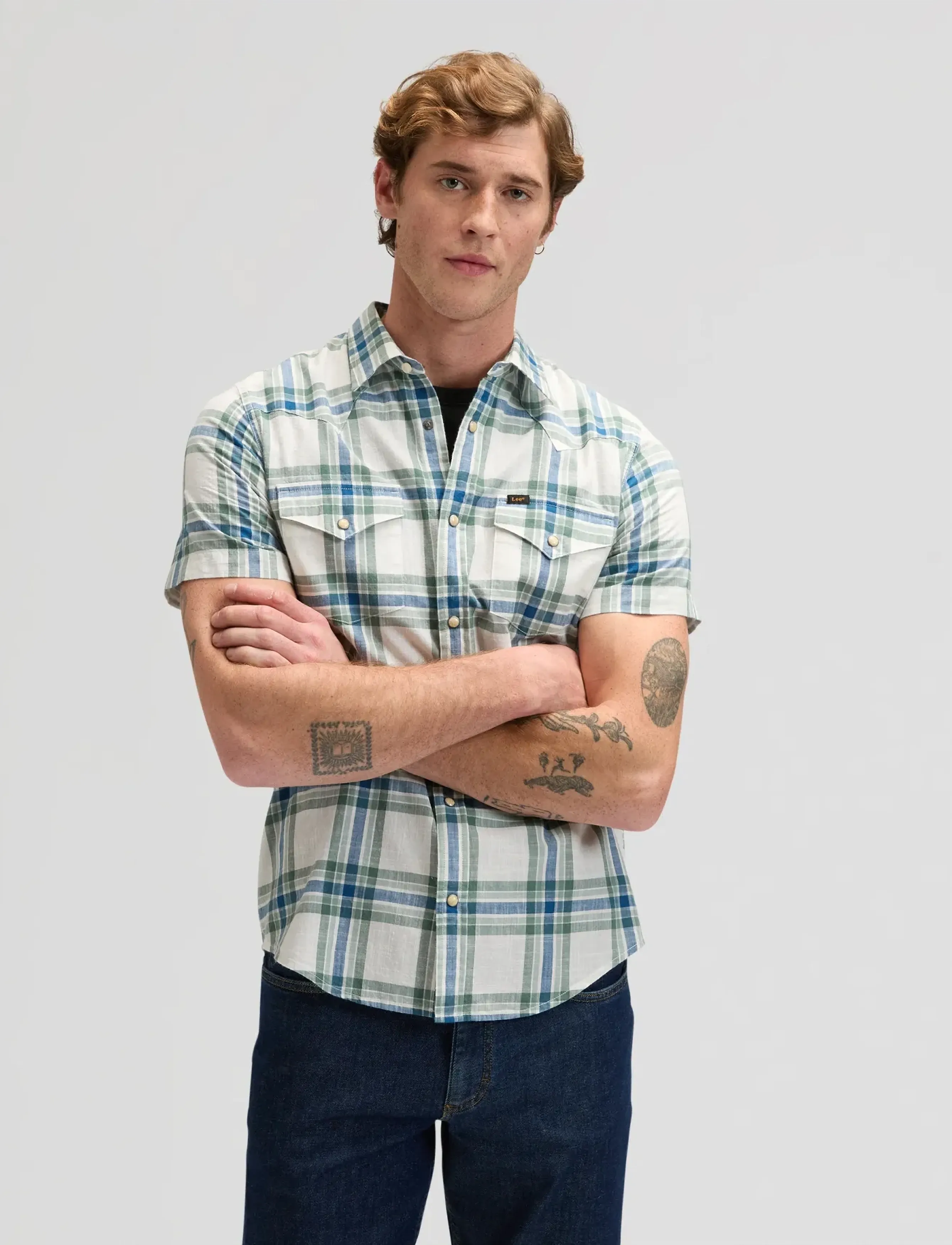 Lee Jeans SS WESTERN SHIRT - Ternede skjorter - DESERT SAGE PLAID / multi