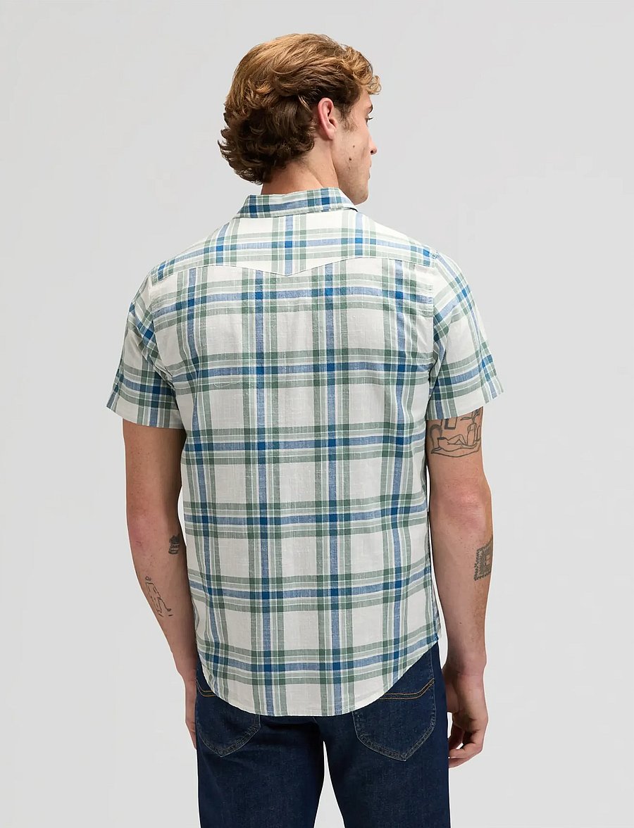 Lee Jeans - SS WESTERN SHIRT - rutiga skjortor - desert sage plaid - 2