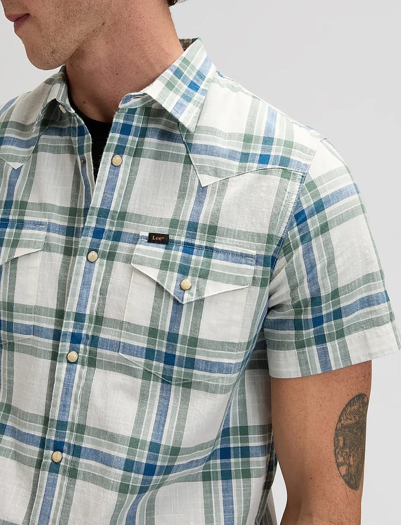 Lee Jeans - SS WESTERN SHIRT - rutiga skjortor - desert sage plaid - 5
