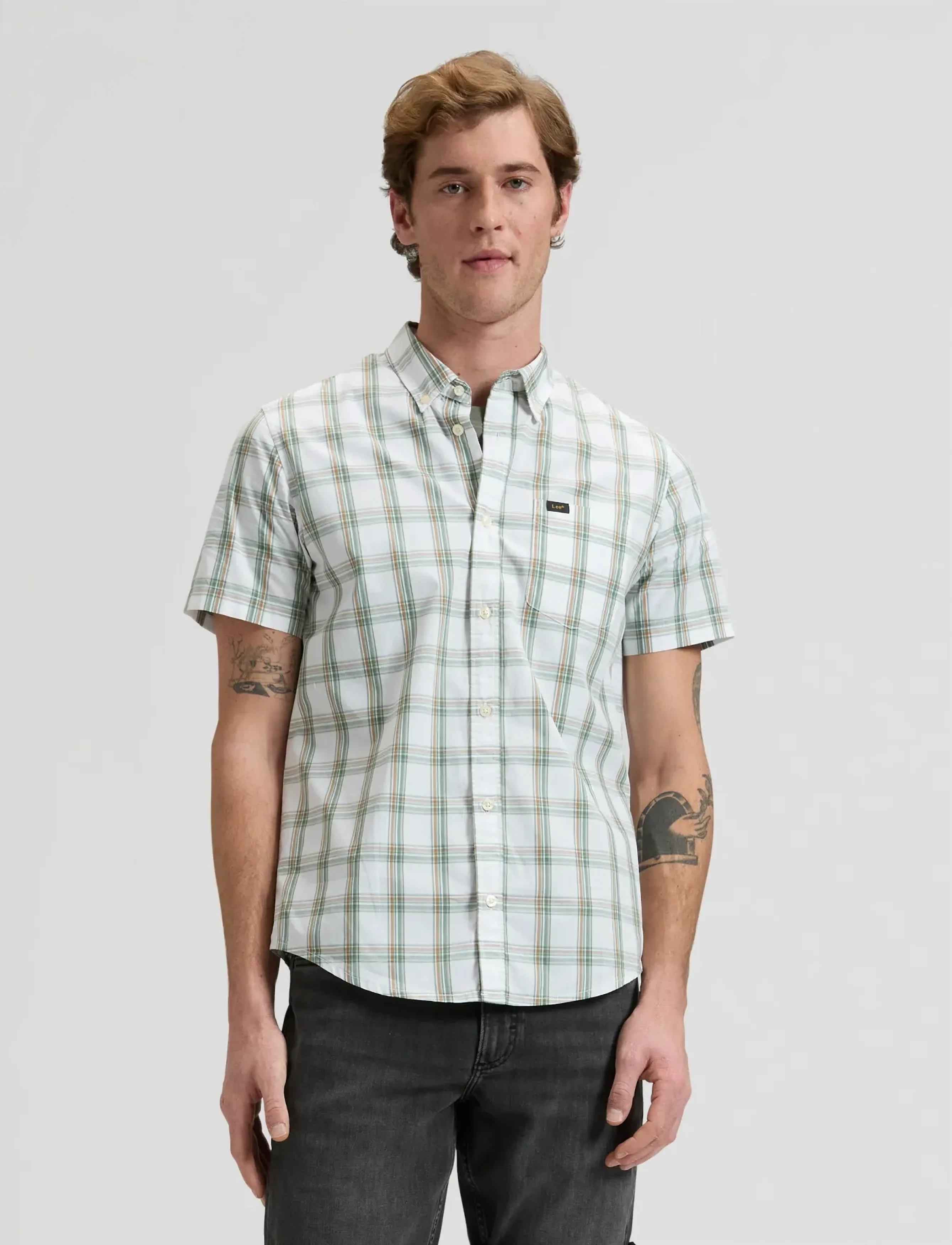 Lee Jeans LEE BUTTON DOWN SS - Angebote - DESERT SAGE SAFARI PLAID / multi