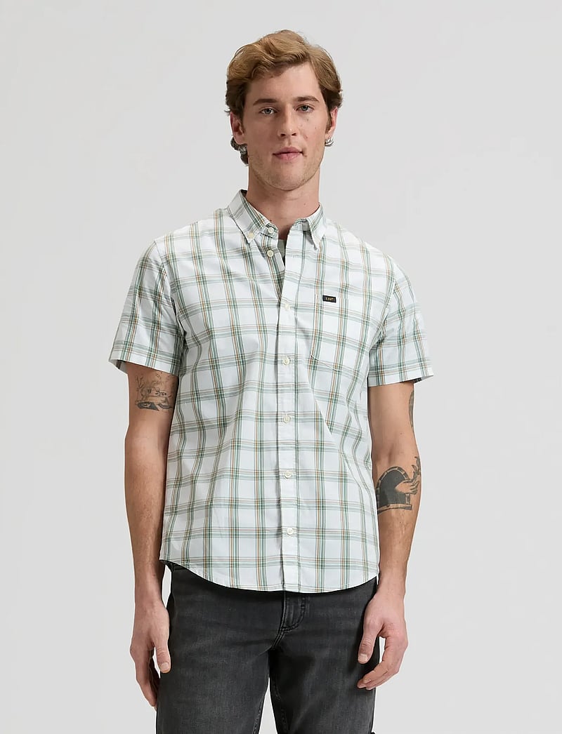 Lee Jeans - LEE BUTTON DOWN SS - ruudulised särgid - desert sage safari plaid - 0