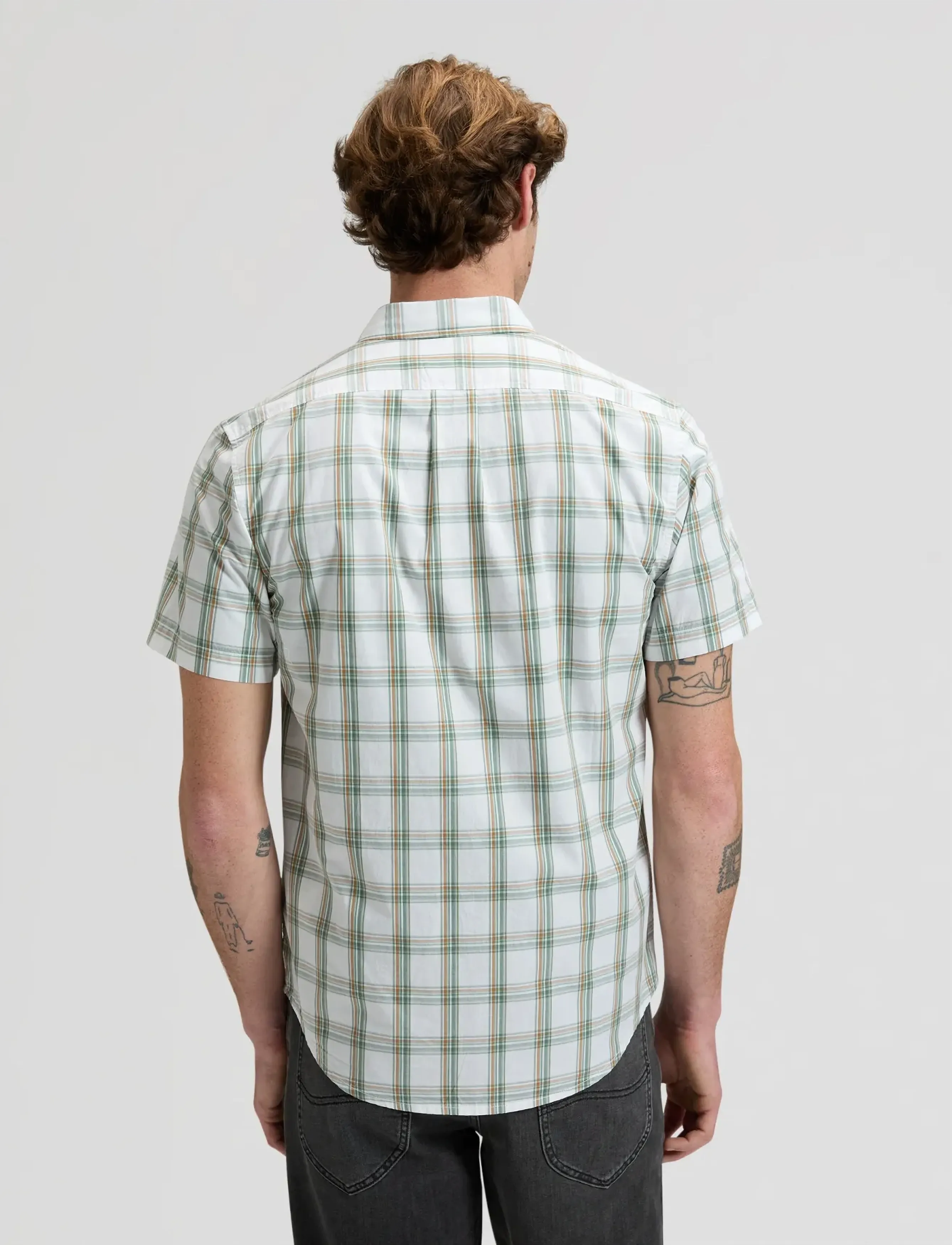 Lee Jeans - LEE BUTTON DOWN SS - kortärmade skjortor - desert sage safari plaid - 2