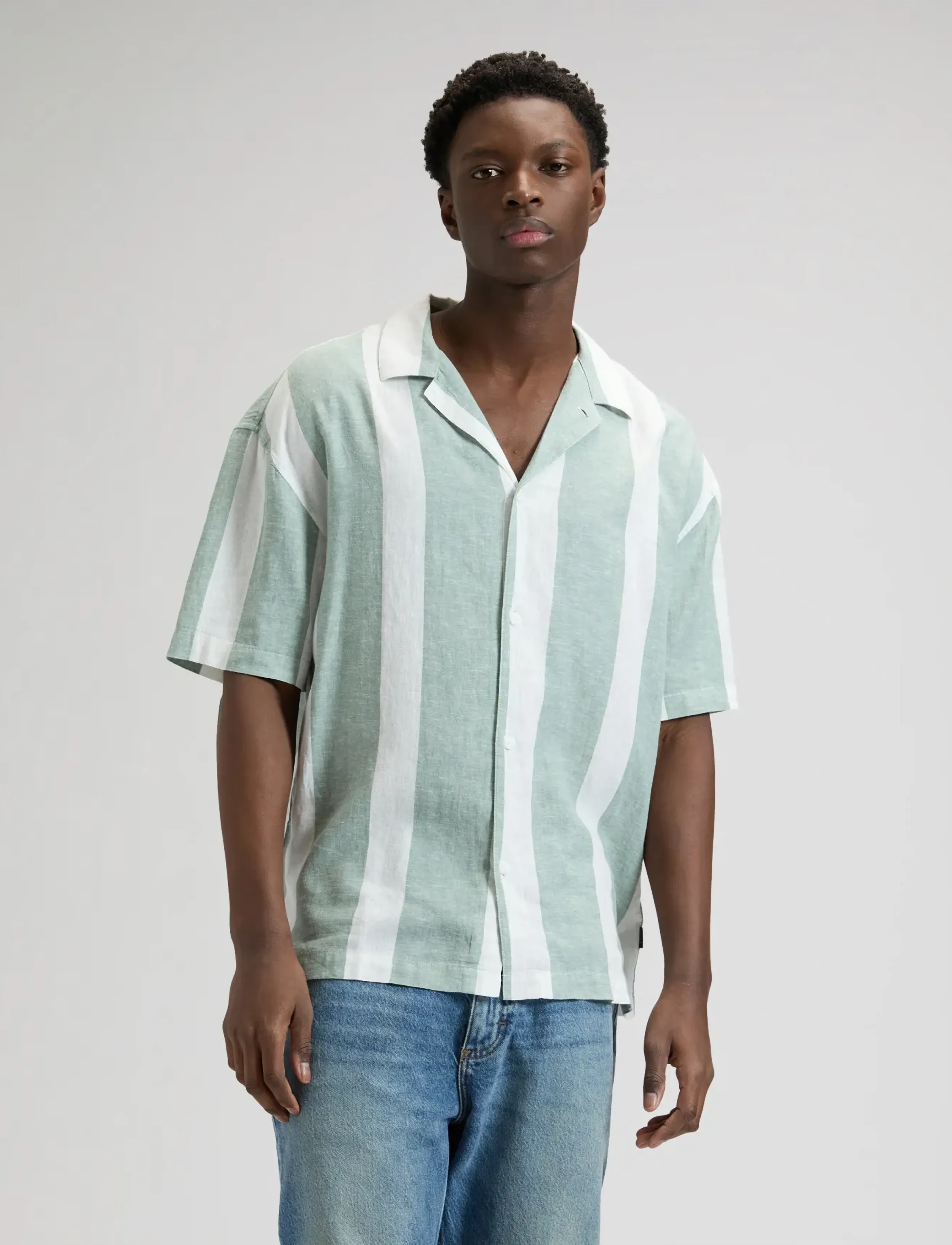 Lee Jeans RLX RESORT SHIRT - Hemden - DESERT SAGE STRIPE / white