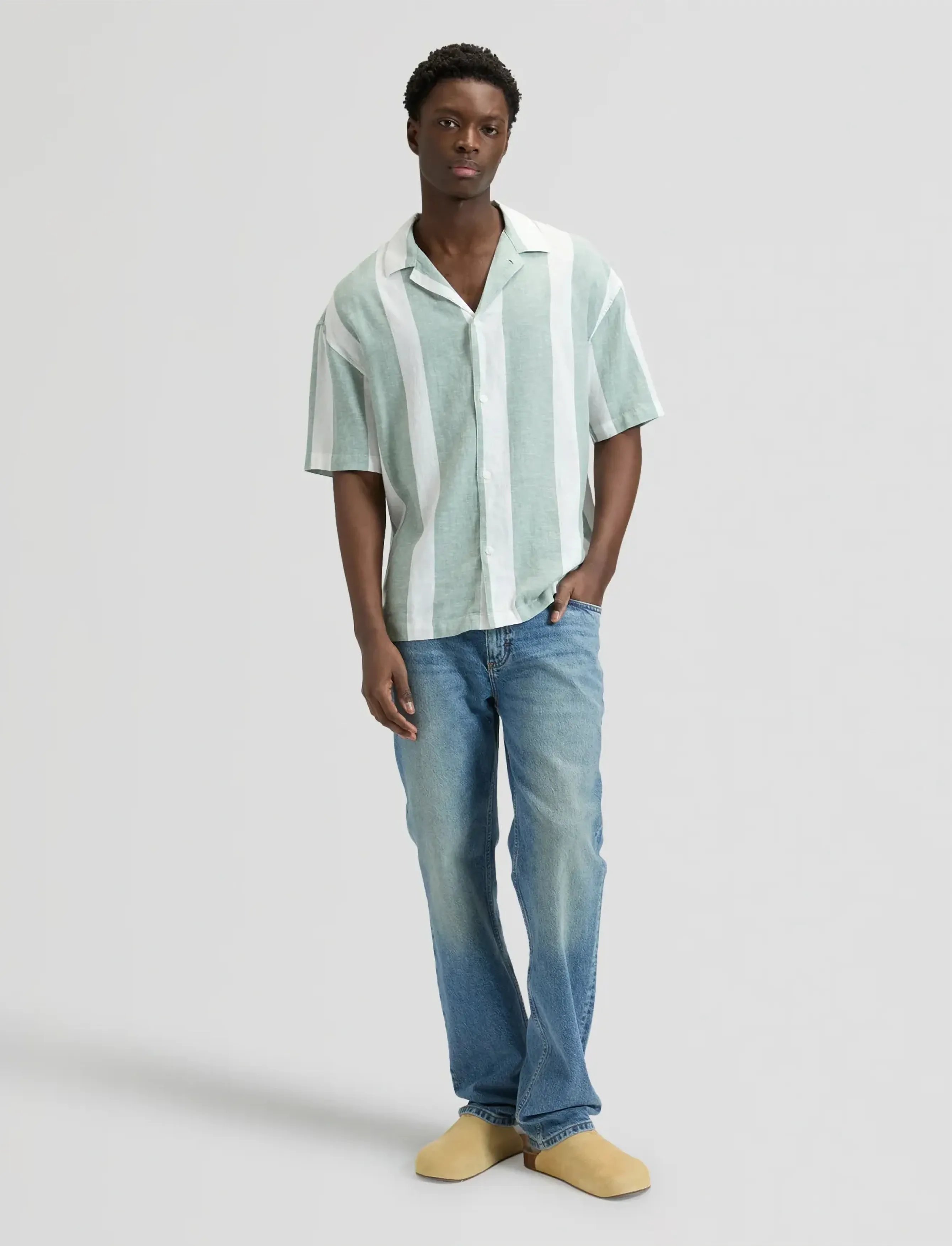 Lee Jeans - RLX RESORT SHIRT - hørskjorter - desert sage stripe - 3