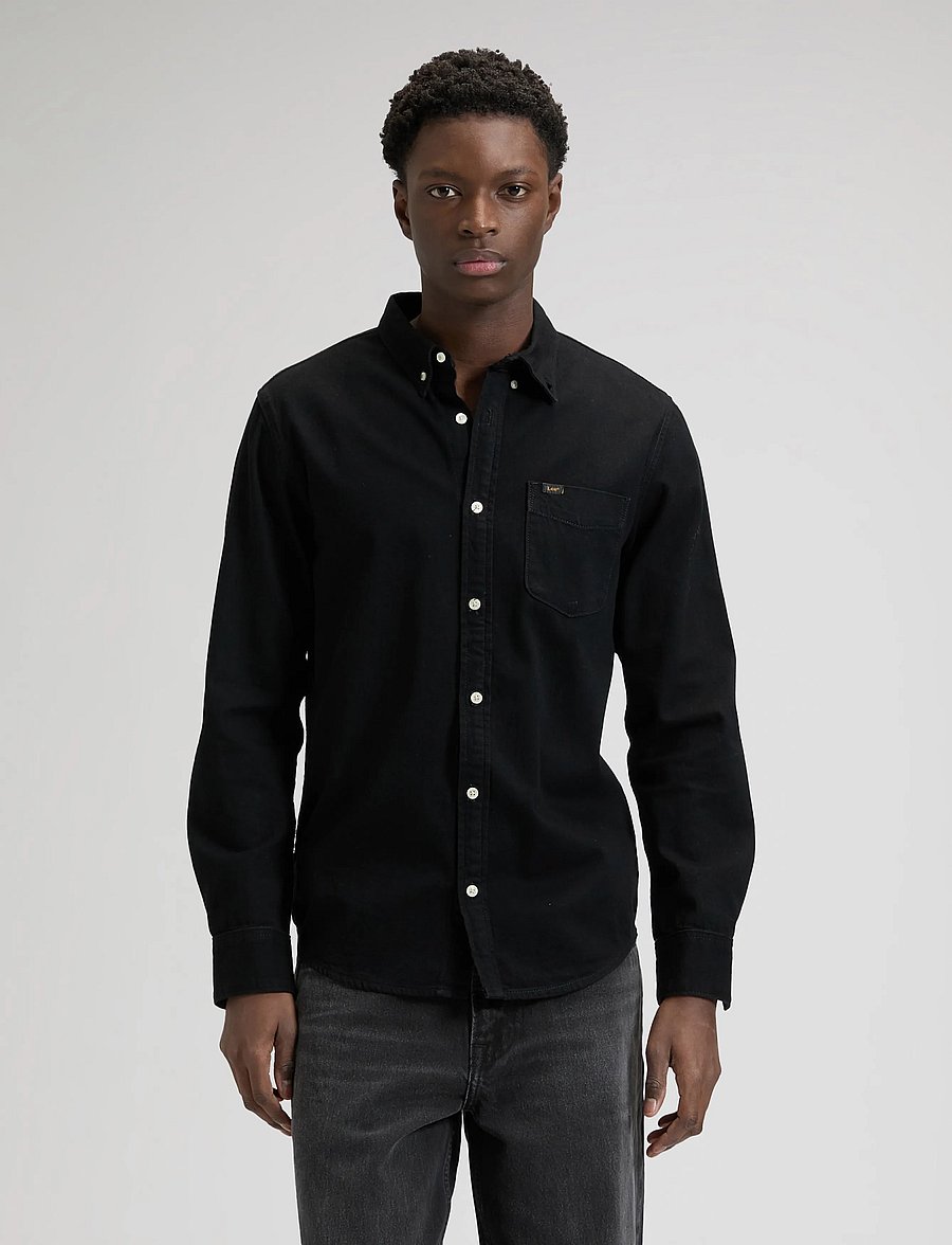 Lee Jeans - LEE BUTTON DOWN - jeansskjortor - black - 0