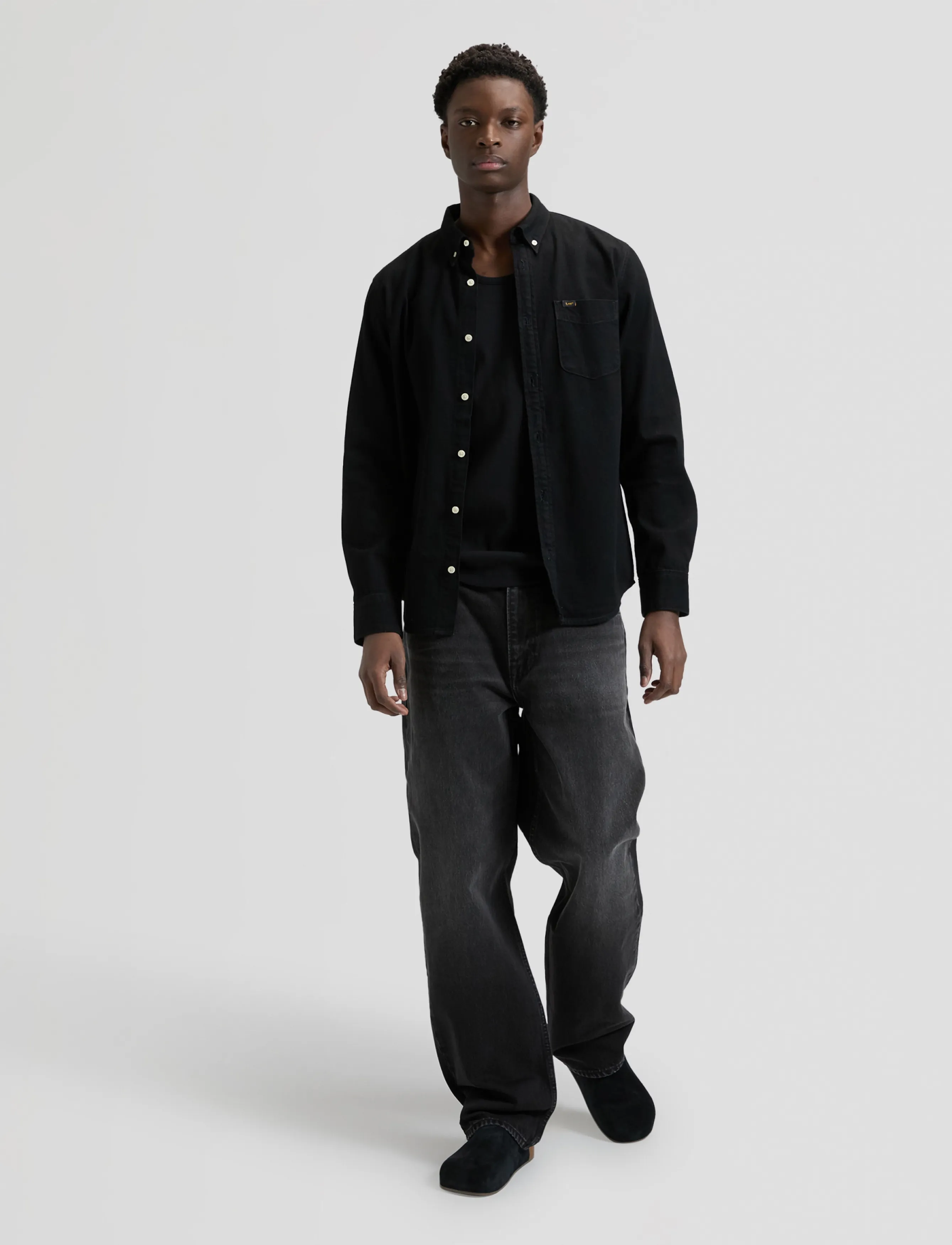 Lee Jeans - LEE BUTTON DOWN - jeansskjortor - black - 3