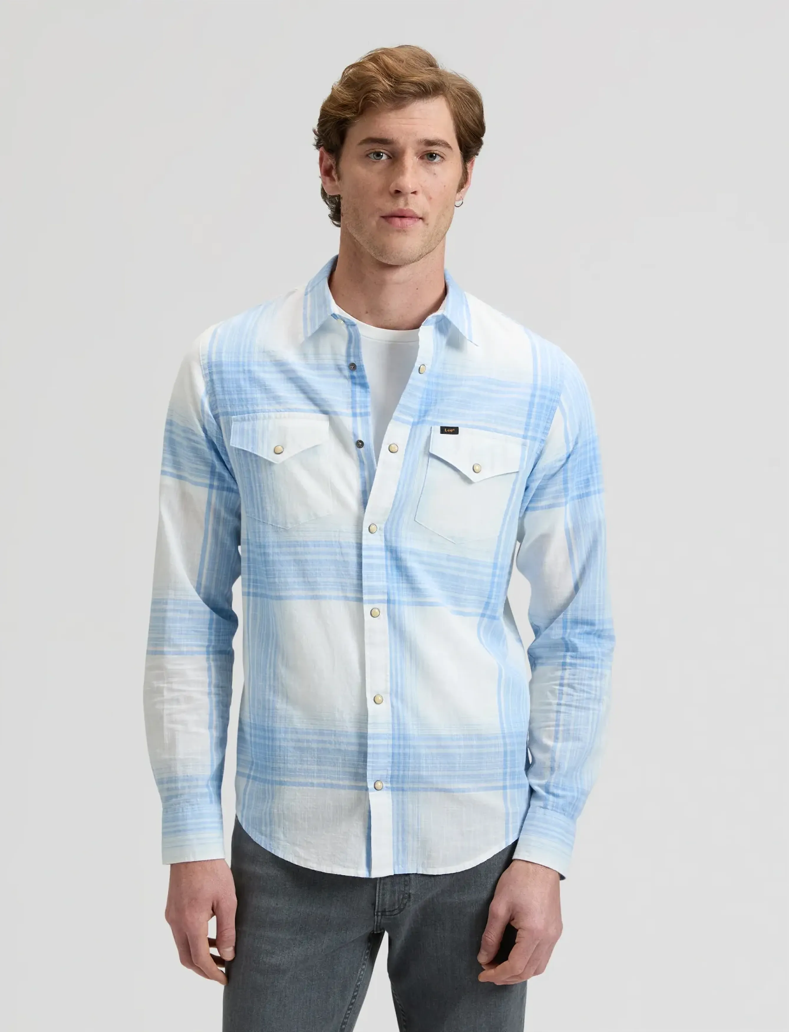 Lee Jeans CLEAN WESTERN SHIRT - Nyheter - HALOGEN OMBRE PLAID / blue