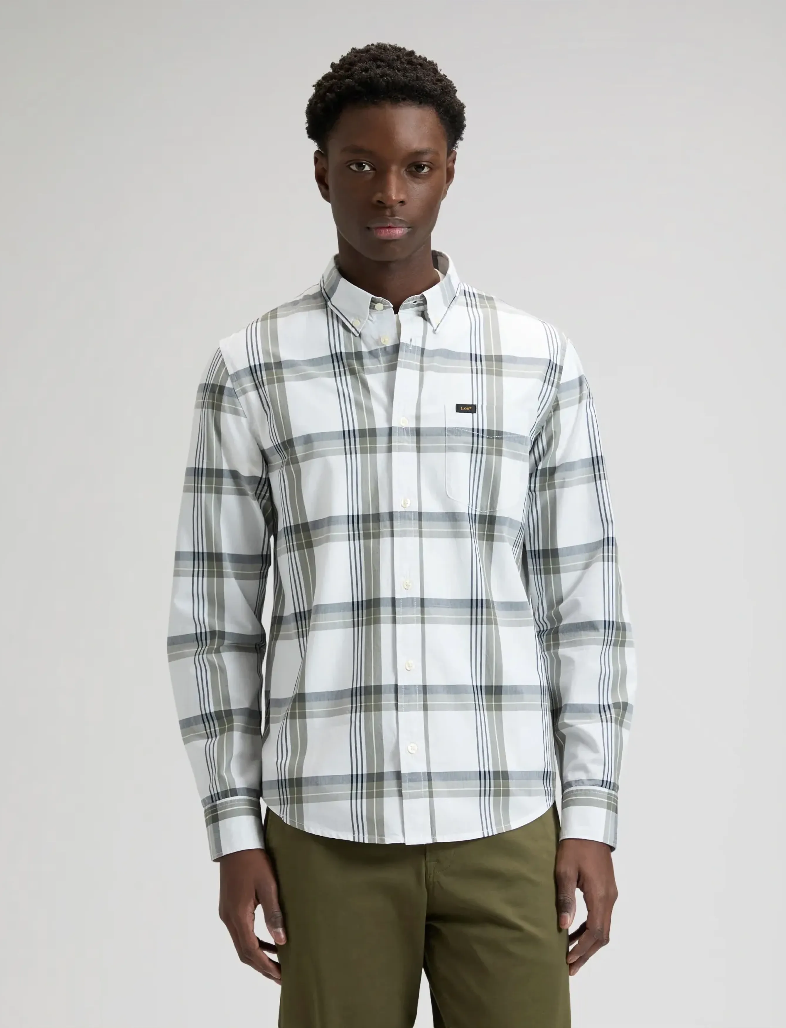 Lee Jeans LEE BUTTON DOWN - Lee Jeans - LICHEN NAVY PLAID / grey