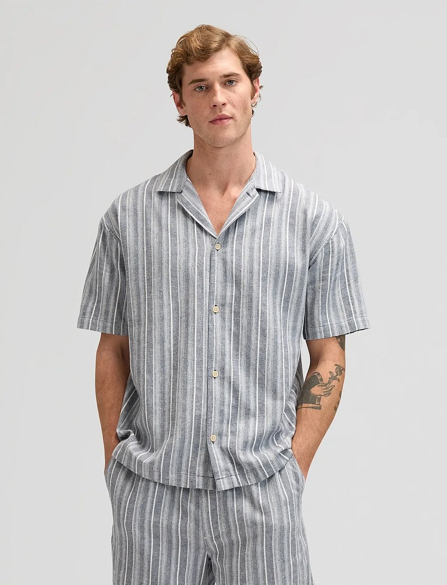 Lee Jeans - CLEAN RESORT SHIRT - jeansskjortor - mood indigo natural str - 0