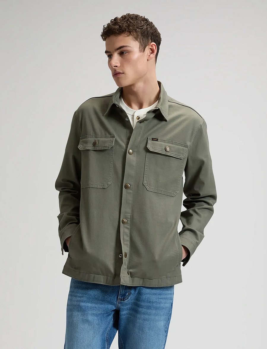 Lee Jeans - 2 POCKET OVERSHIRT - overshirts - lichen olive - 0