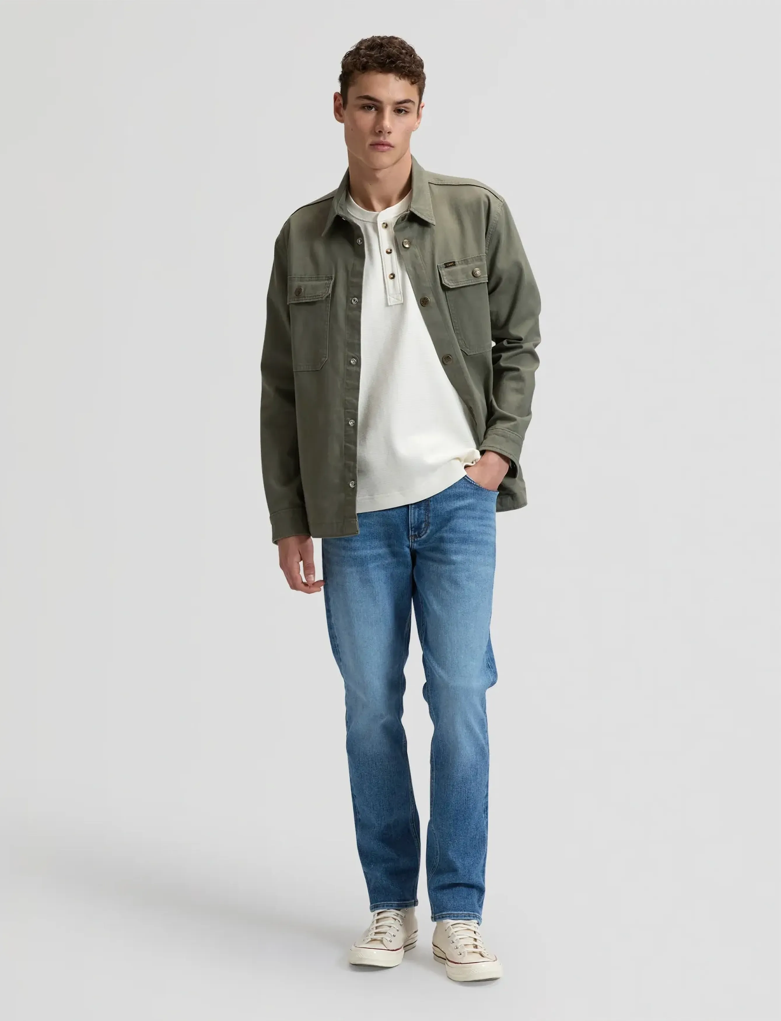 Lee Jeans - 2 POCKET OVERSHIRT - overshirts - lichen olive - 3