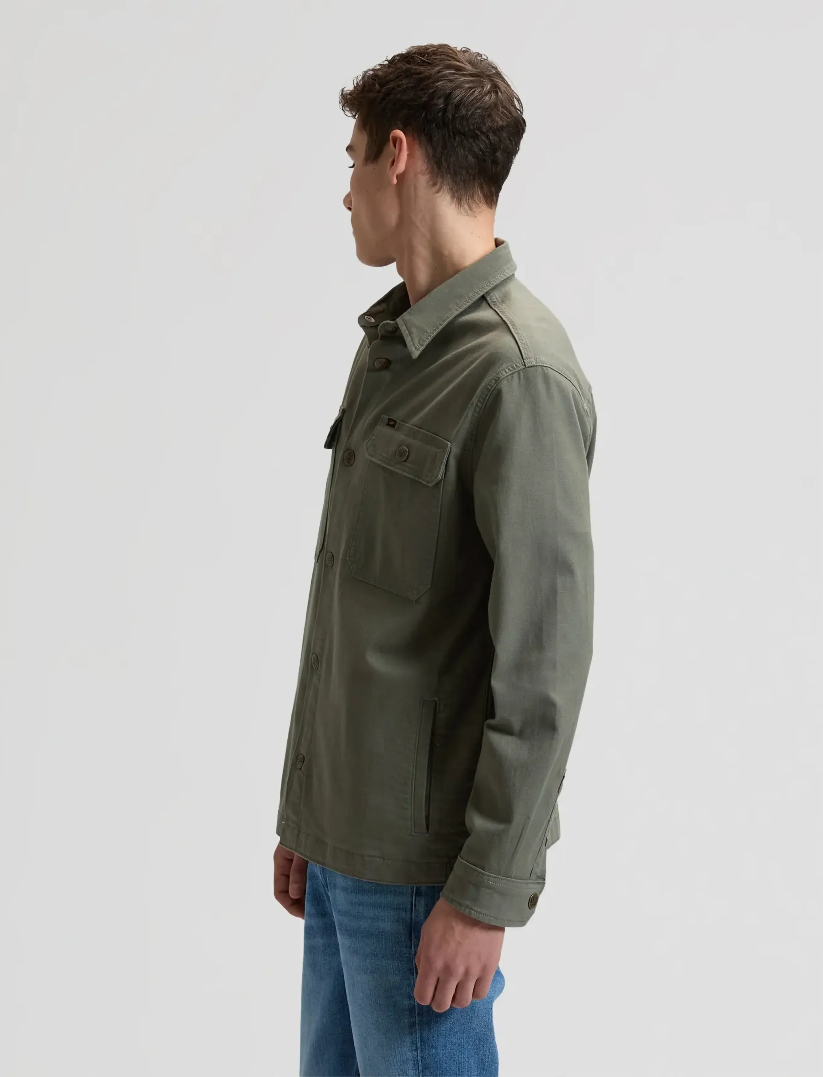 Lee Jeans - 2 POCKET OVERSHIRT - overshirts - lichen olive - 4