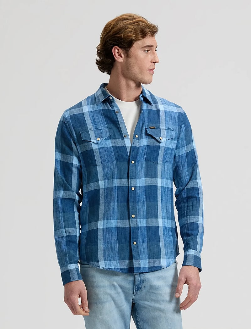 Lee Jeans - CLEAN WESTERN SHIRT - karierte hemden - indigo plaid - 0