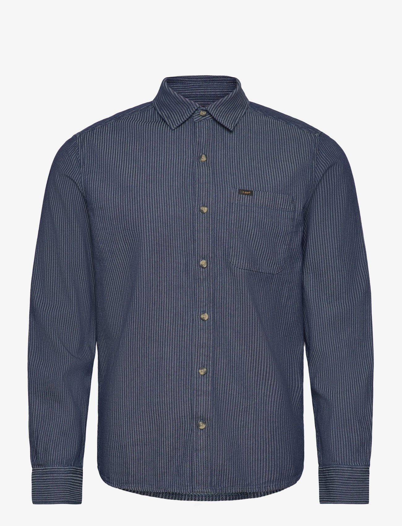 Lee Jeans - LEESURE SHIRT - gestreifte hemden - indigo railroad texture - 1