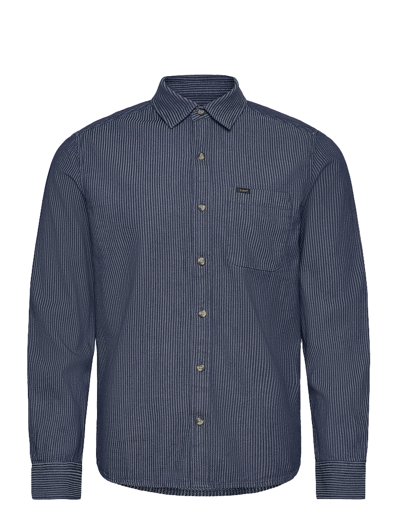 Lee Jeans - LEESURE SHIRT - gestreifte hemden - indigo railroad texture - 1