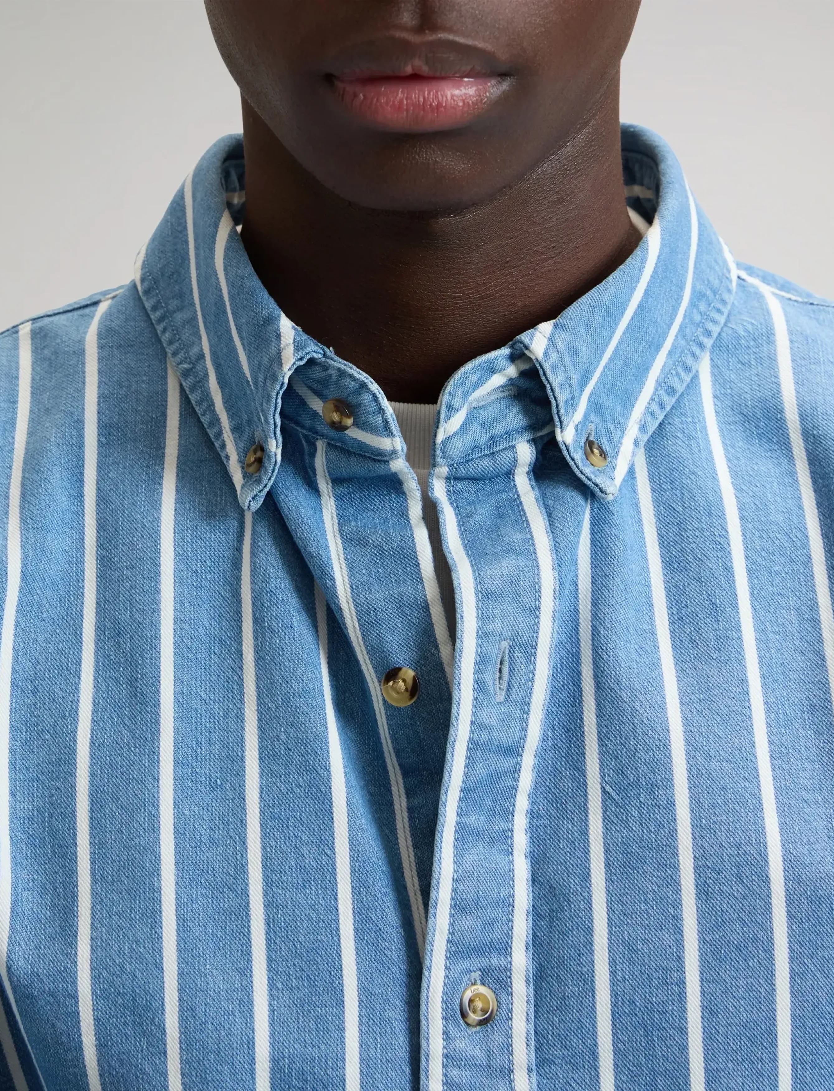 Lee Jeans - WORKWEAR BUTTON DOWN - koszule casual - denim stripe - 5