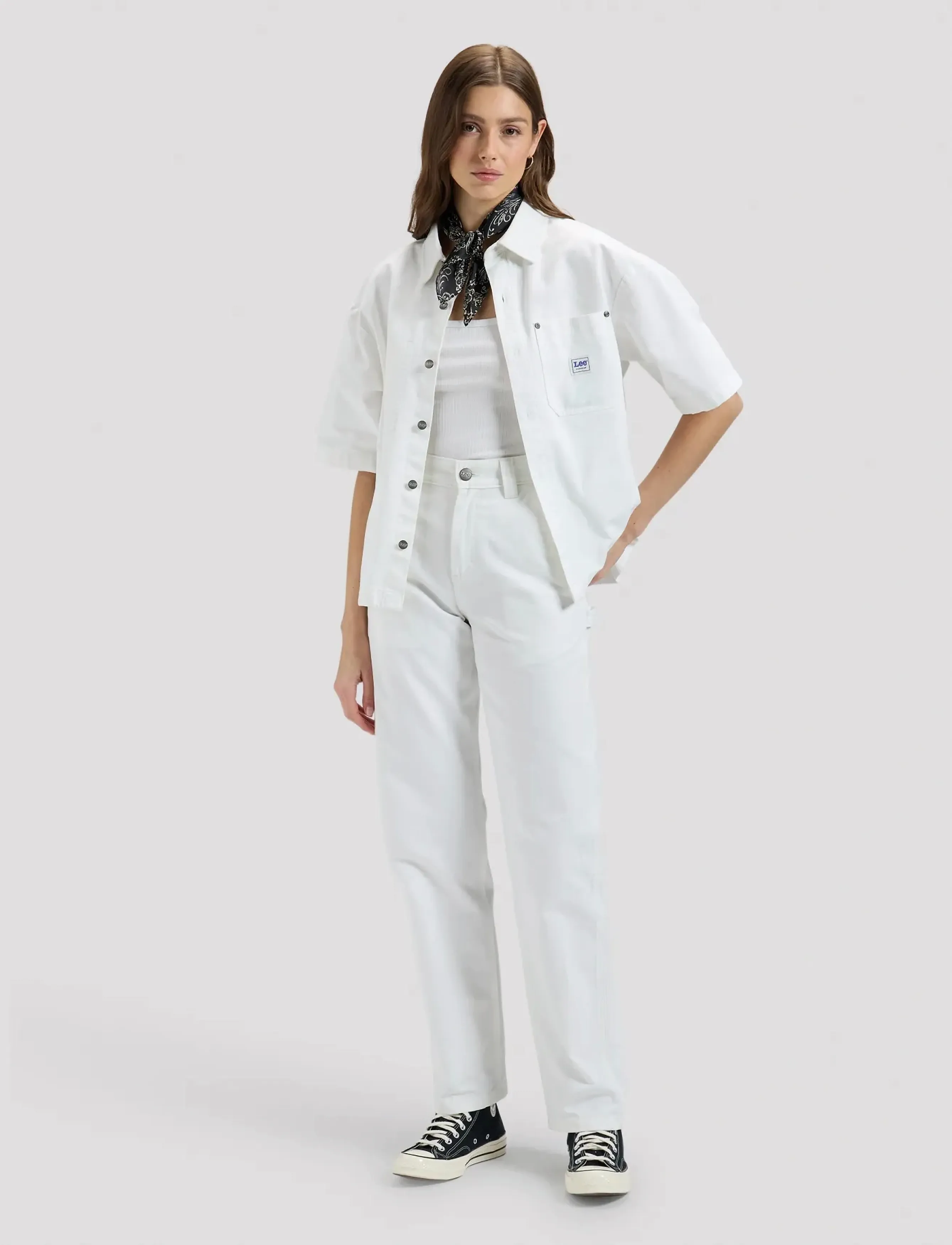 Lee Jeans - SS WORKWEAR SHIRT - kortærmede skjorter - bright white - 4