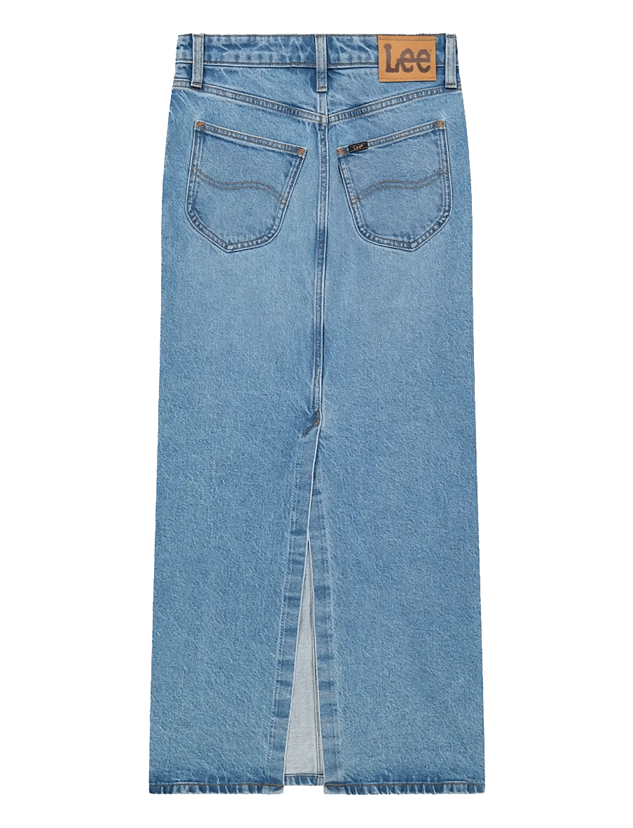 Lee Jeans - BACK SLIT MAXI SKIRT - slå-om-nederdele - tinted blue - 2