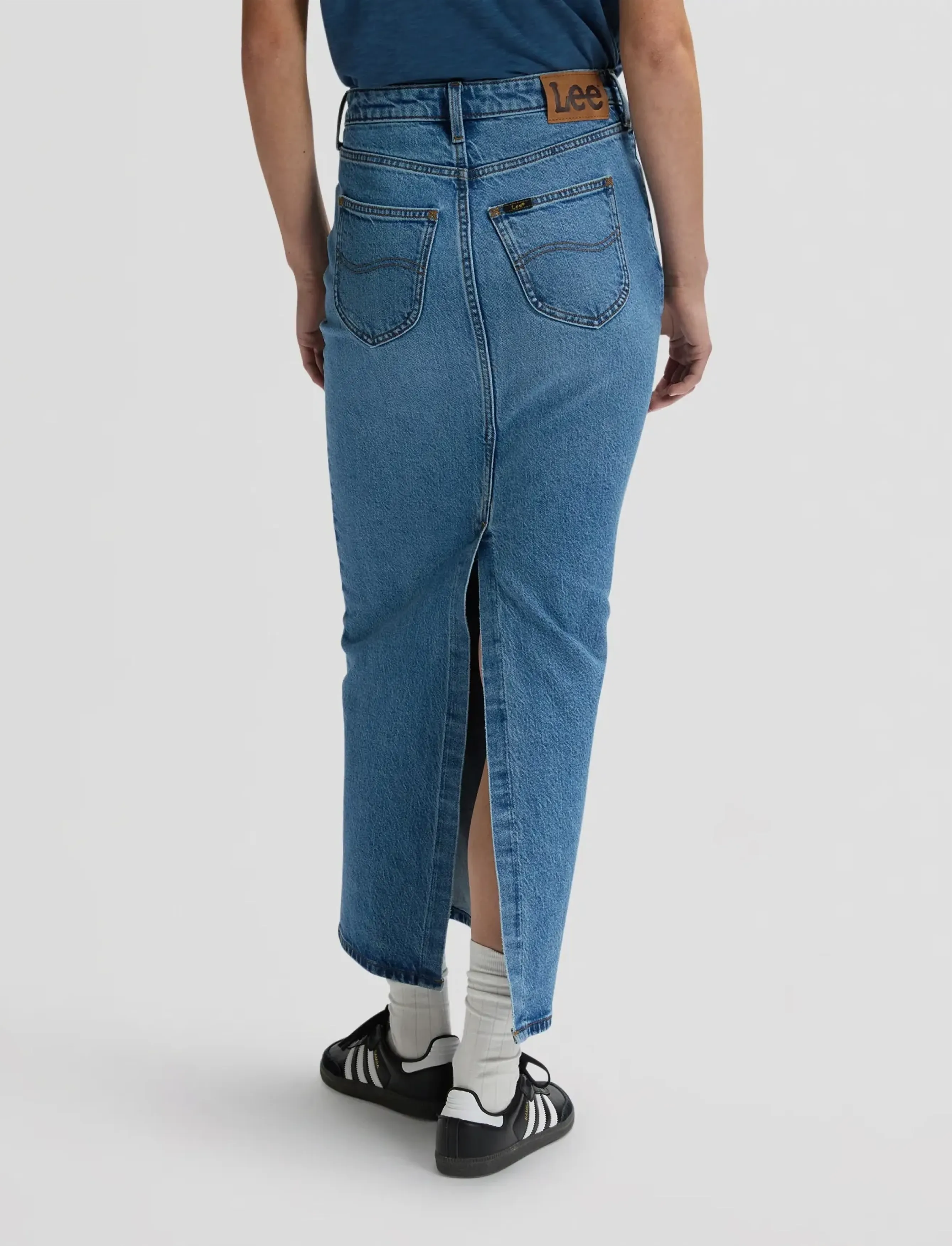 Lee Jeans - BACK SLIT MAXI SKIRT - slå-om-nederdele - tinted blue - 3