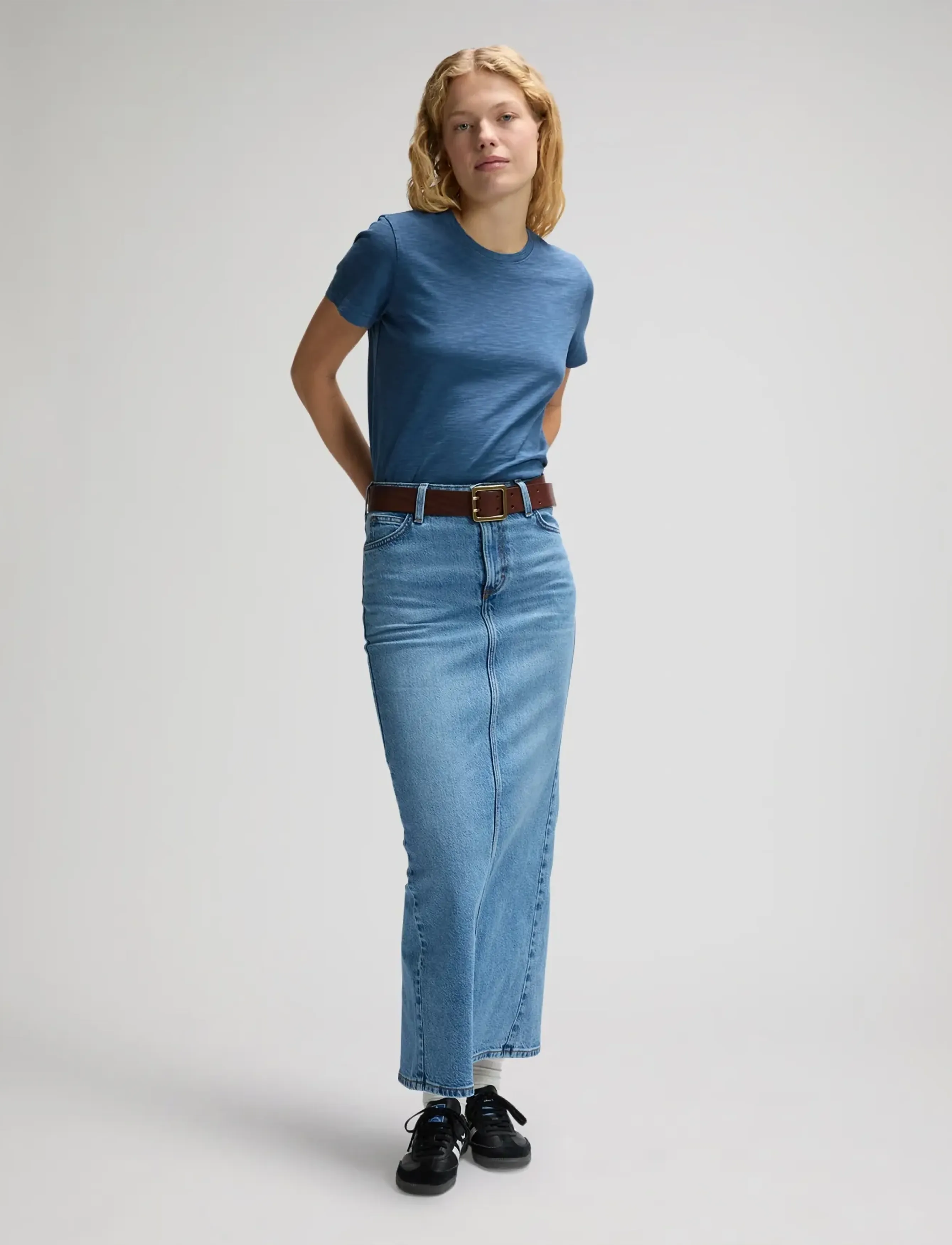 Lee Jeans - BACK SLIT MAXI SKIRT - slå-om-nederdele - tinted blue - 4