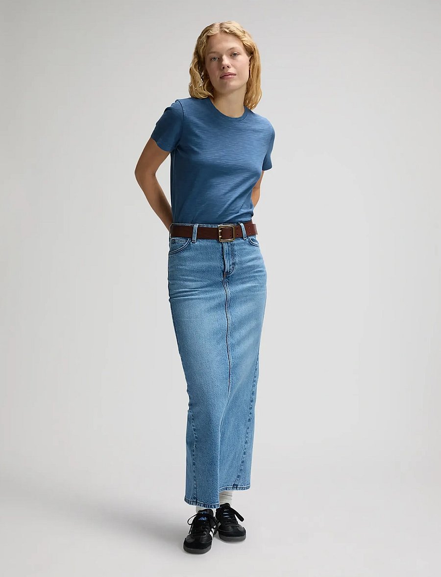 Lee Jeans - BACK SLIT MAXI SKIRT - slå-om-nederdele - tinted blue - 4