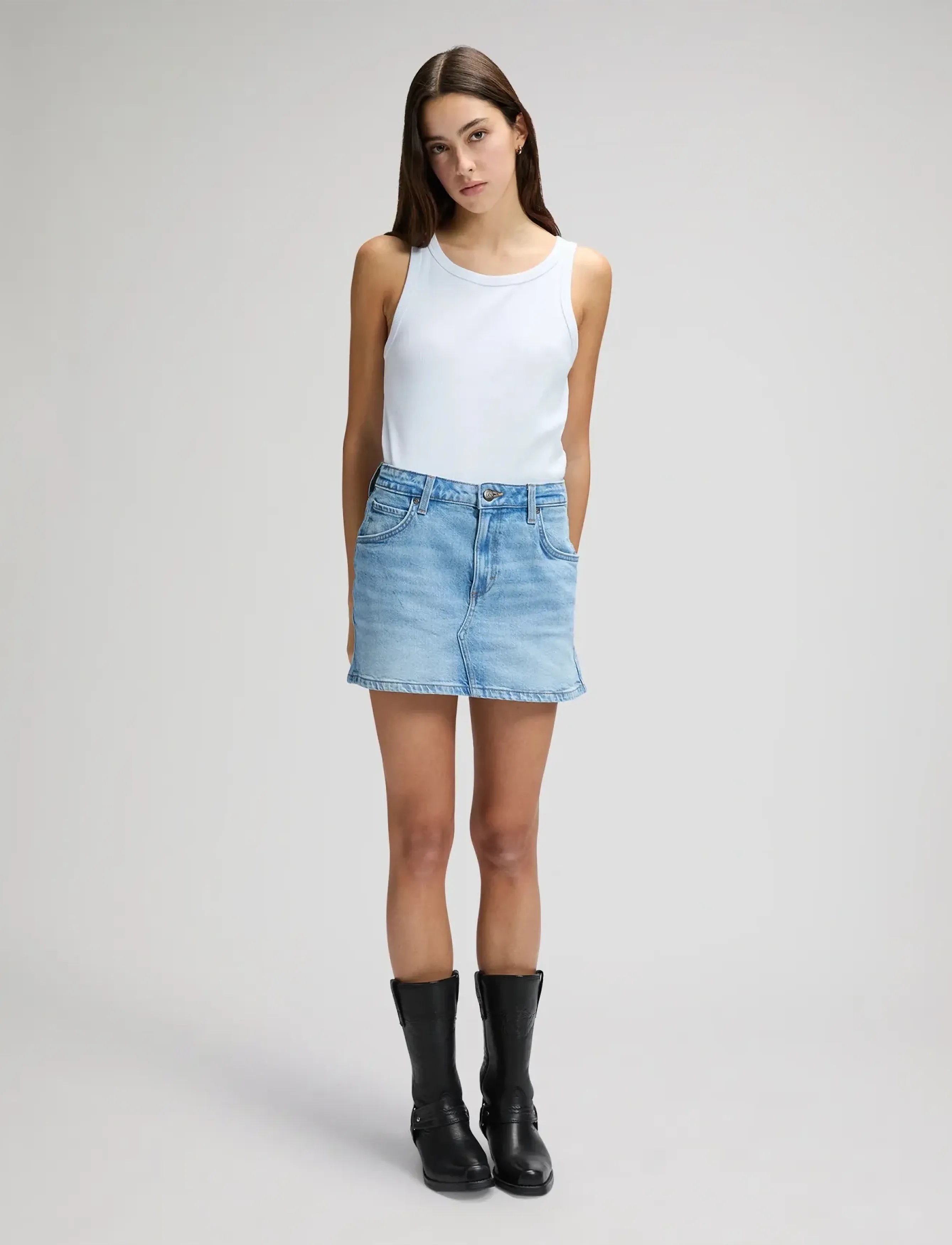 Lee Jeans - MINI SKIRT - denimnederdele - aster blue - 3