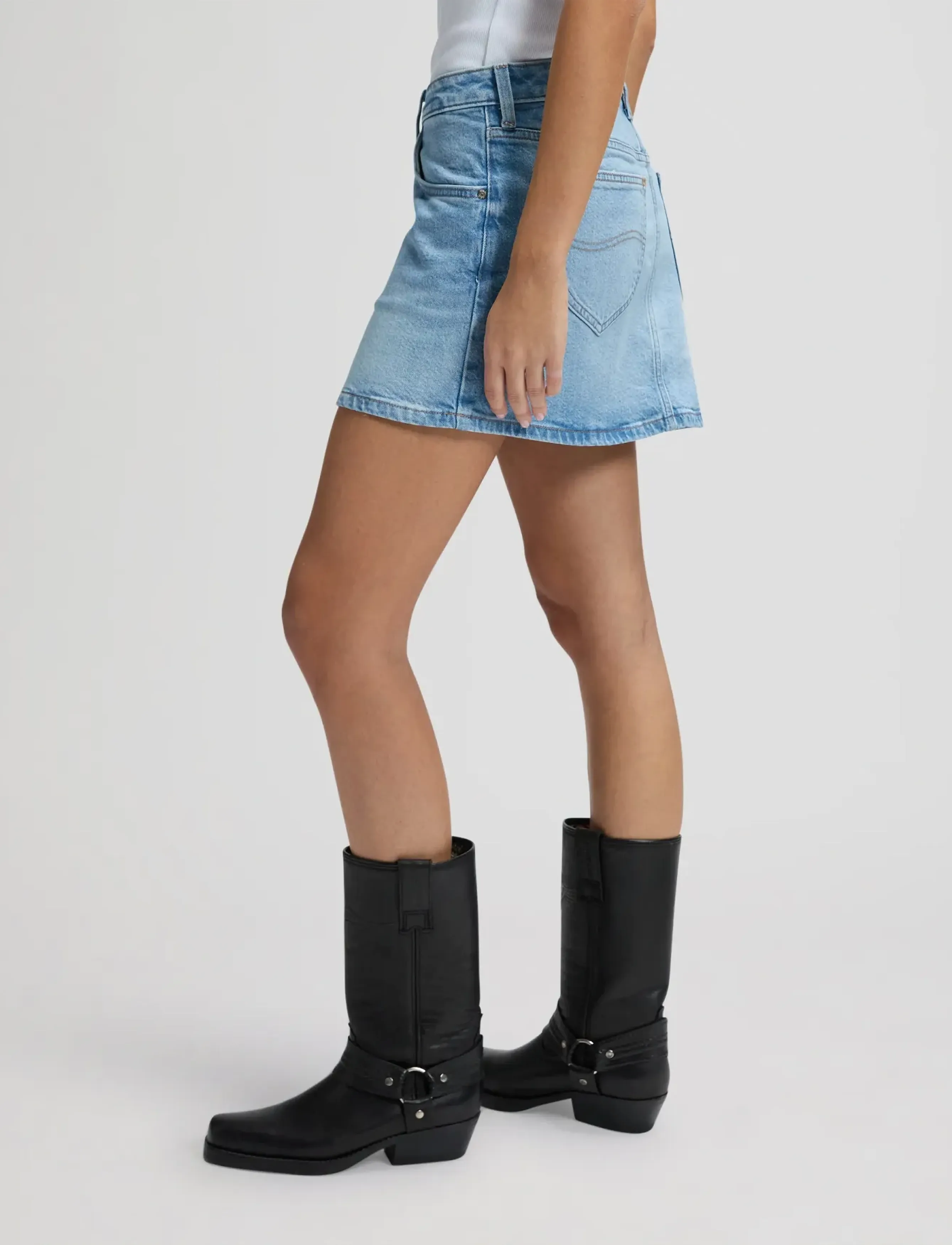 Lee Jeans - MINI SKIRT - denimnederdele - aster blue - 4