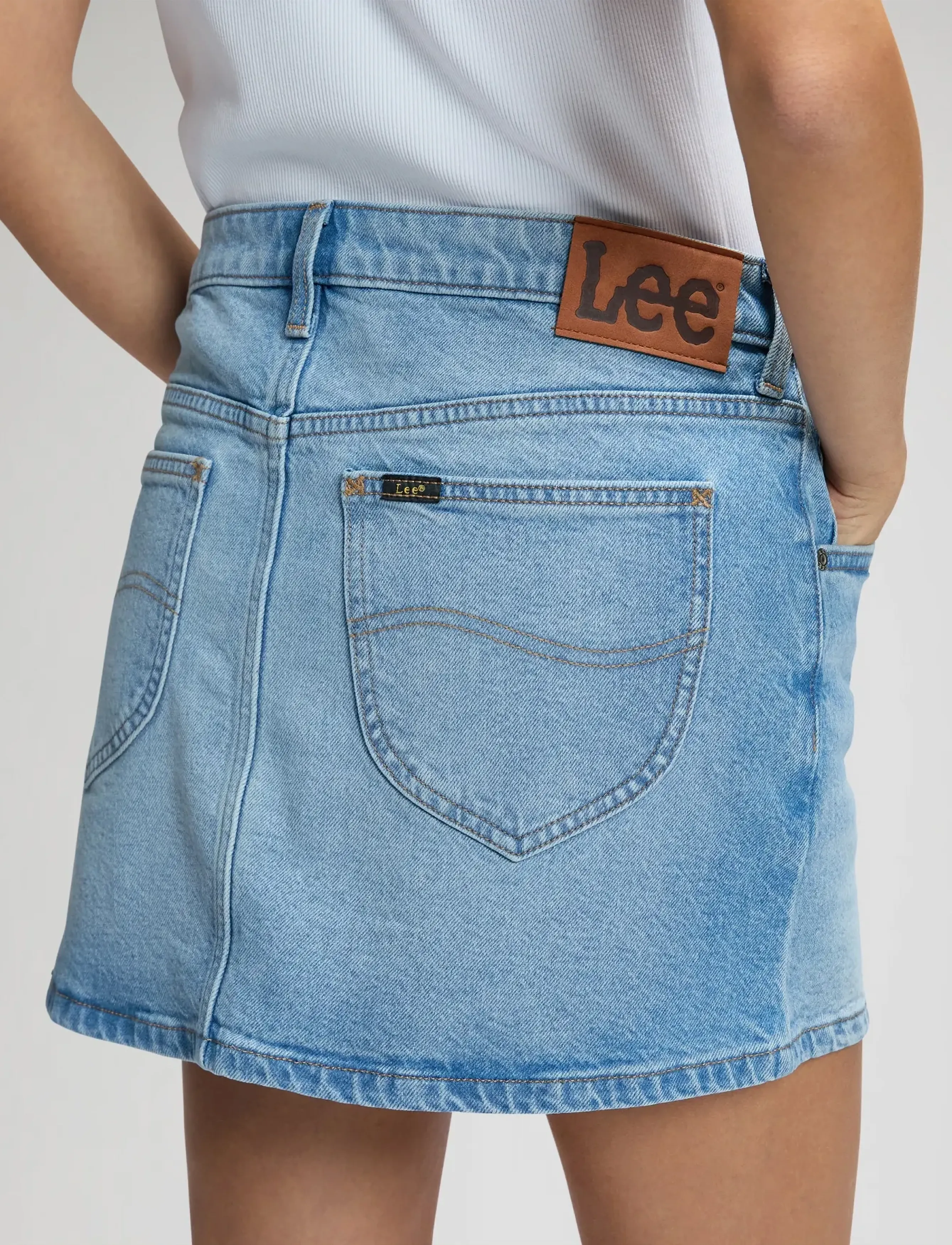 Lee Jeans - MINI SKIRT - denimnederdele - aster blue - 5