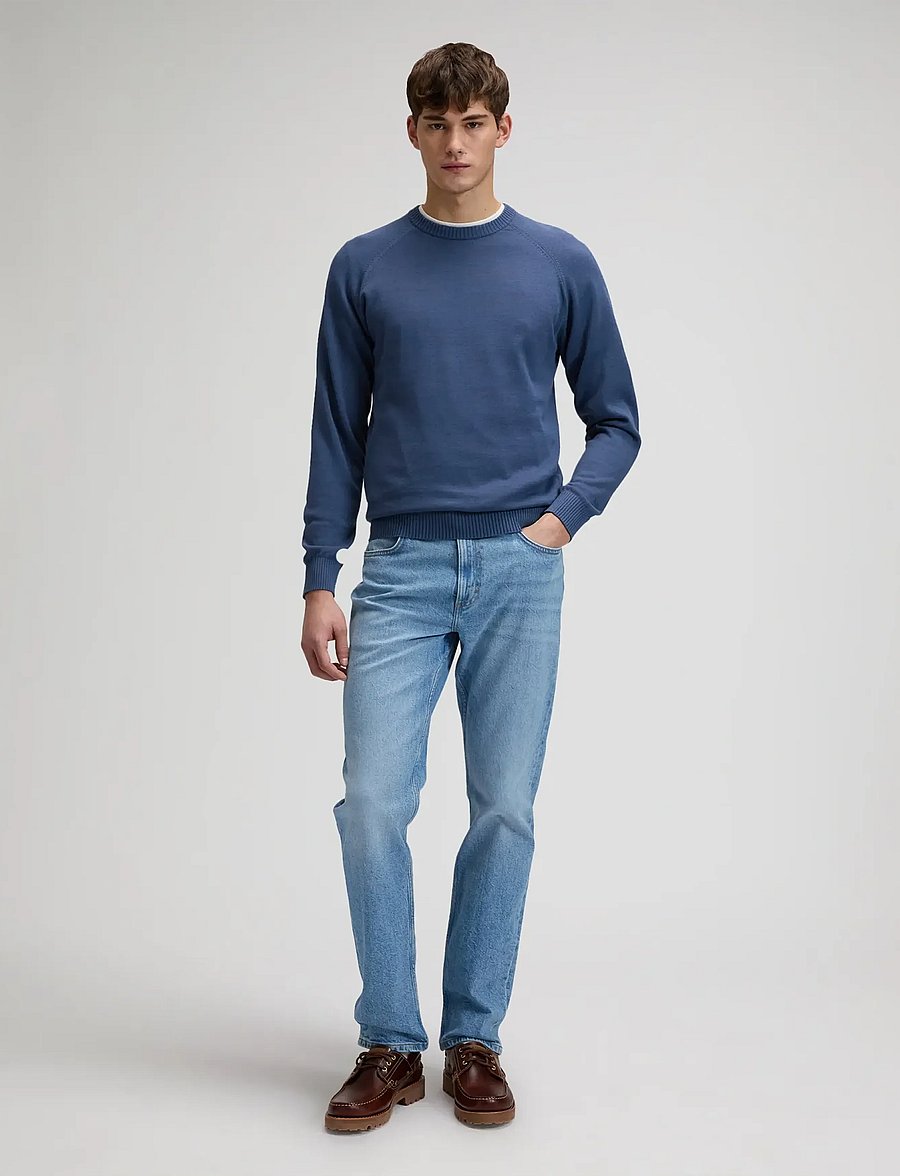 Lee Jeans - CLEAN RAGLAN SWEATER - kringlótt hálsmál - academy blue - 4