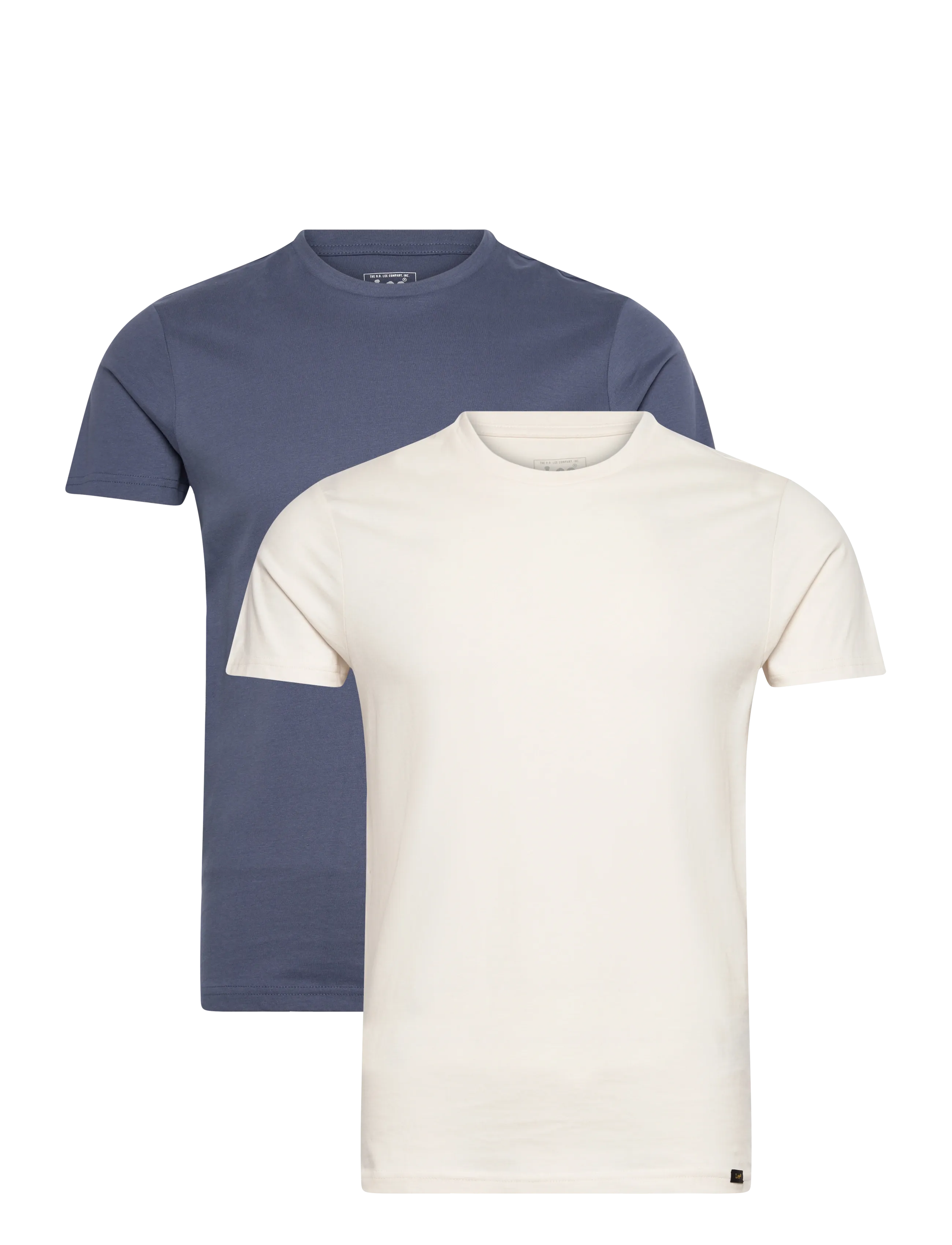 Lee Jeans TWIN PACK CREW - Uus - ACADEMY BLUE NATURAL / cream