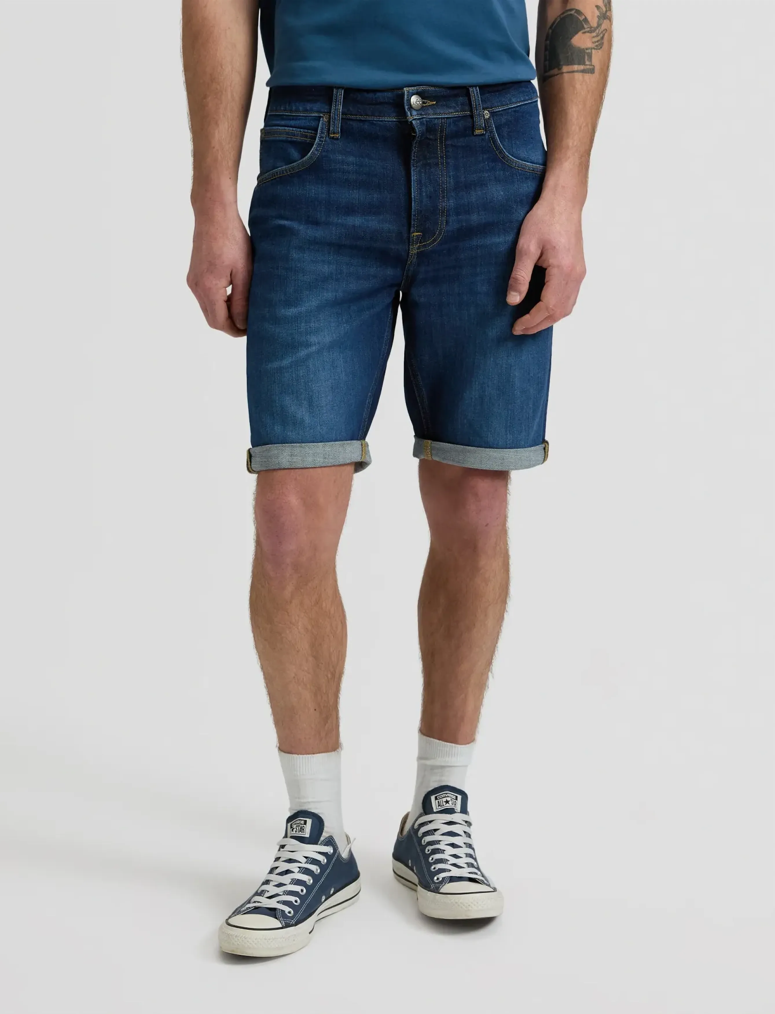 Lee Jeans 5 POCKET SHORT - Teksariided - HALO / blue