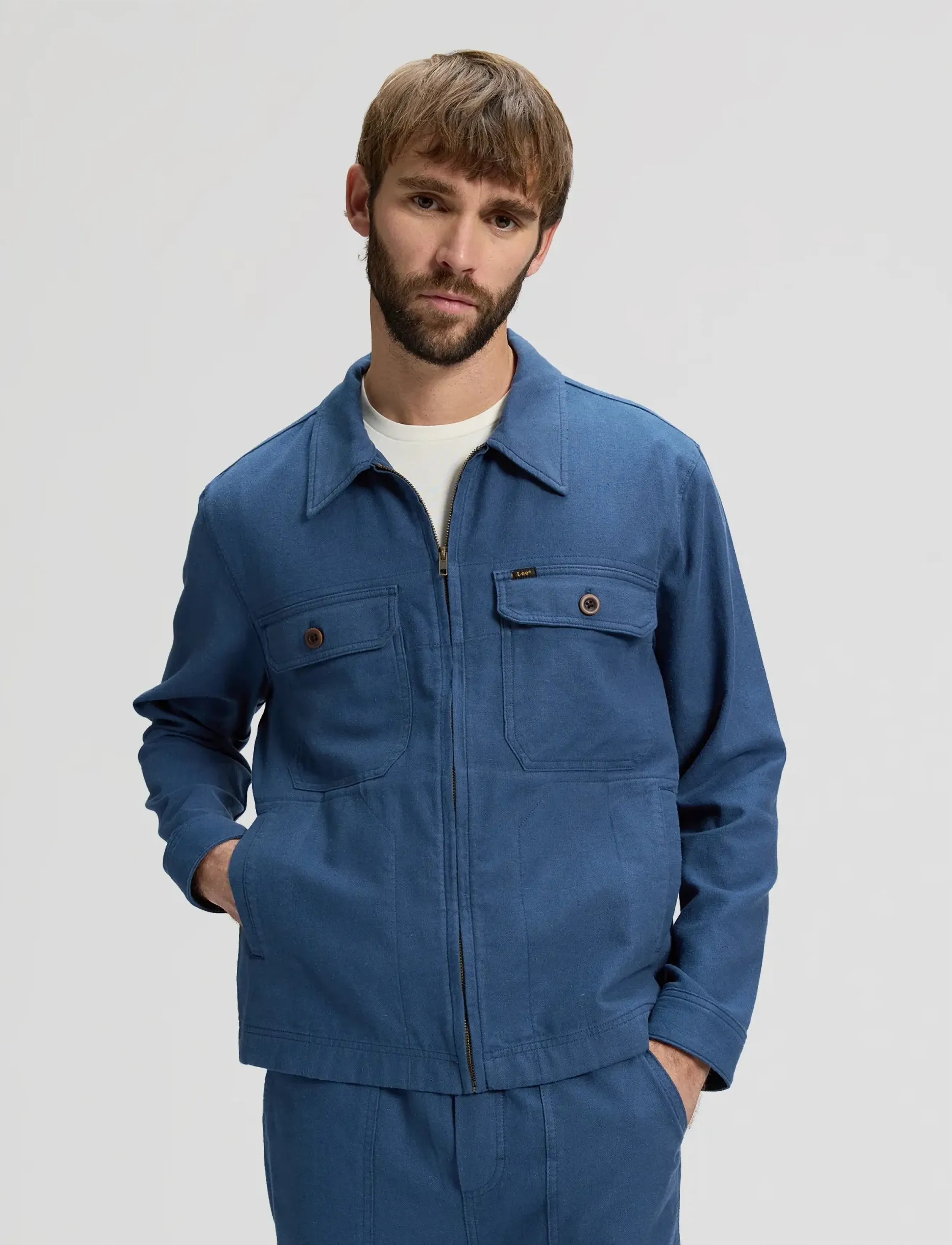 Lee Jeans Utility Jacket, Mænd, Utility Jakke, Blå, Str: M x 00