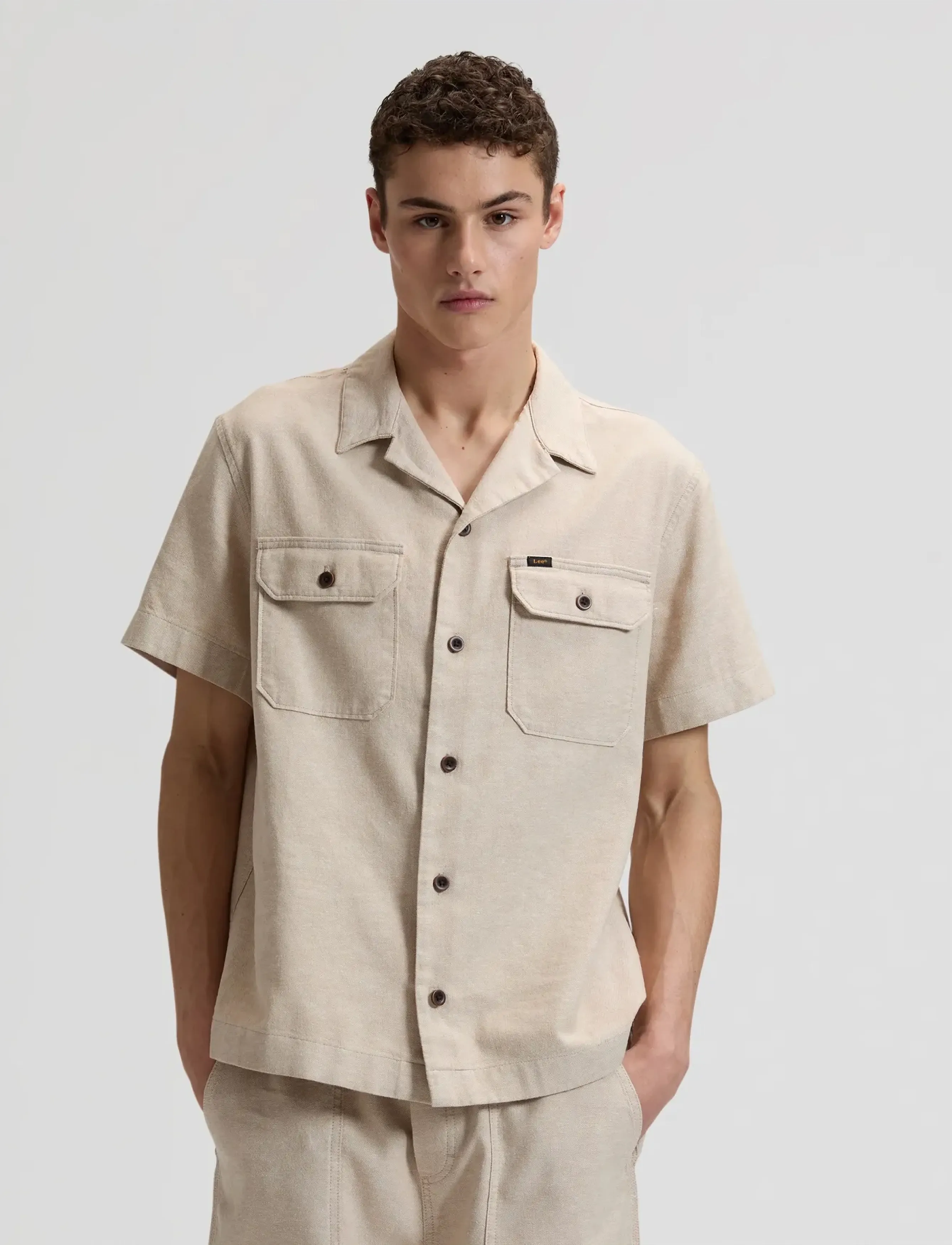 Lee Jeans SS UTILITY CAMP SHIRT - Casual skjorter - WHEAT / beige