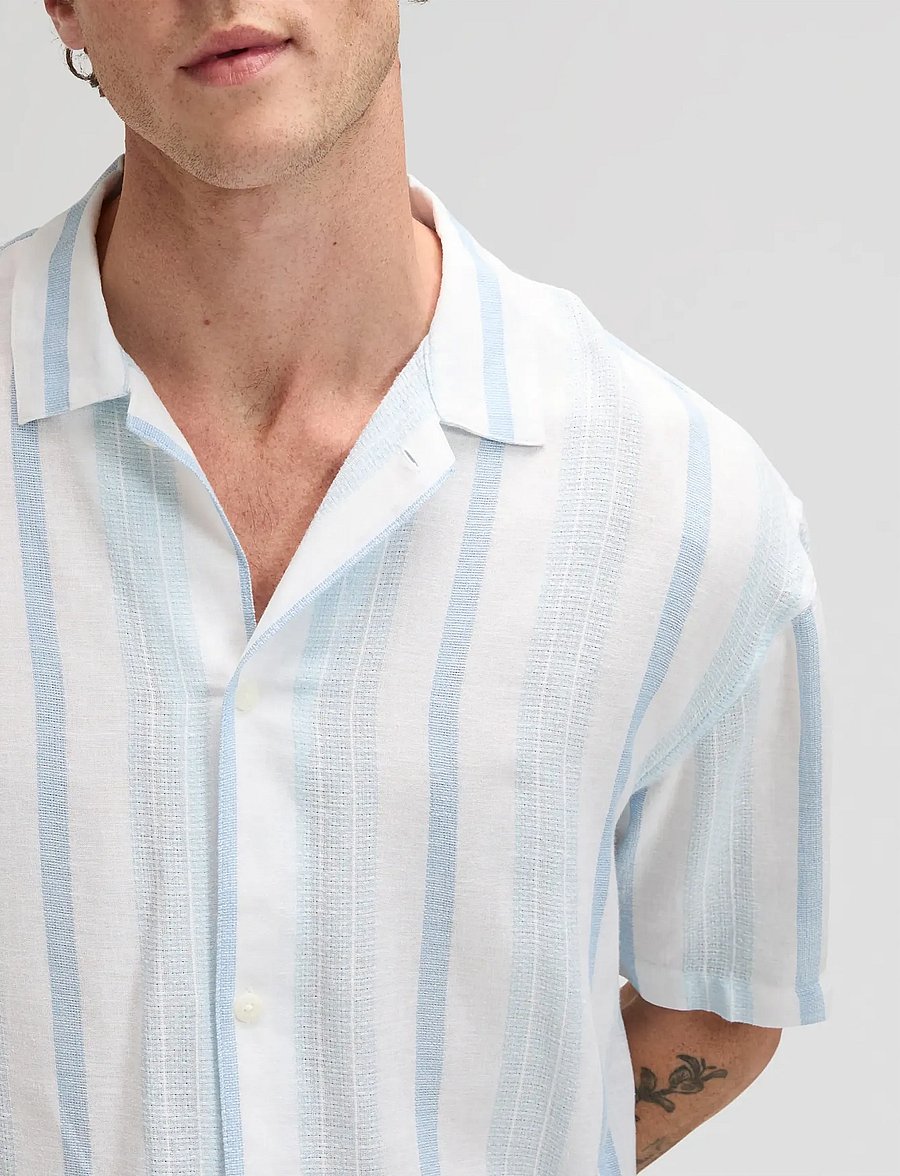 Lee Jeans - RLX RESORT SHIRT - kurzarmhemden - beau blue stripe - 5