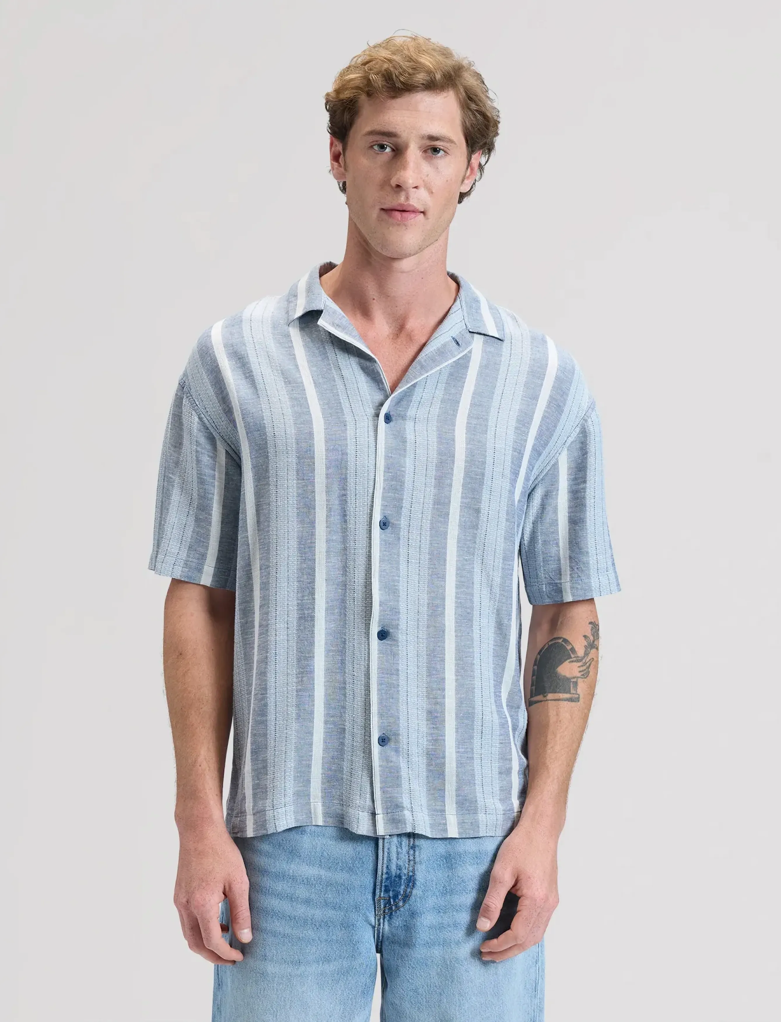 Lee Jeans RLX RESORT SHIRT - Skjorter - ACADEMY BLUE STRIPE / blue