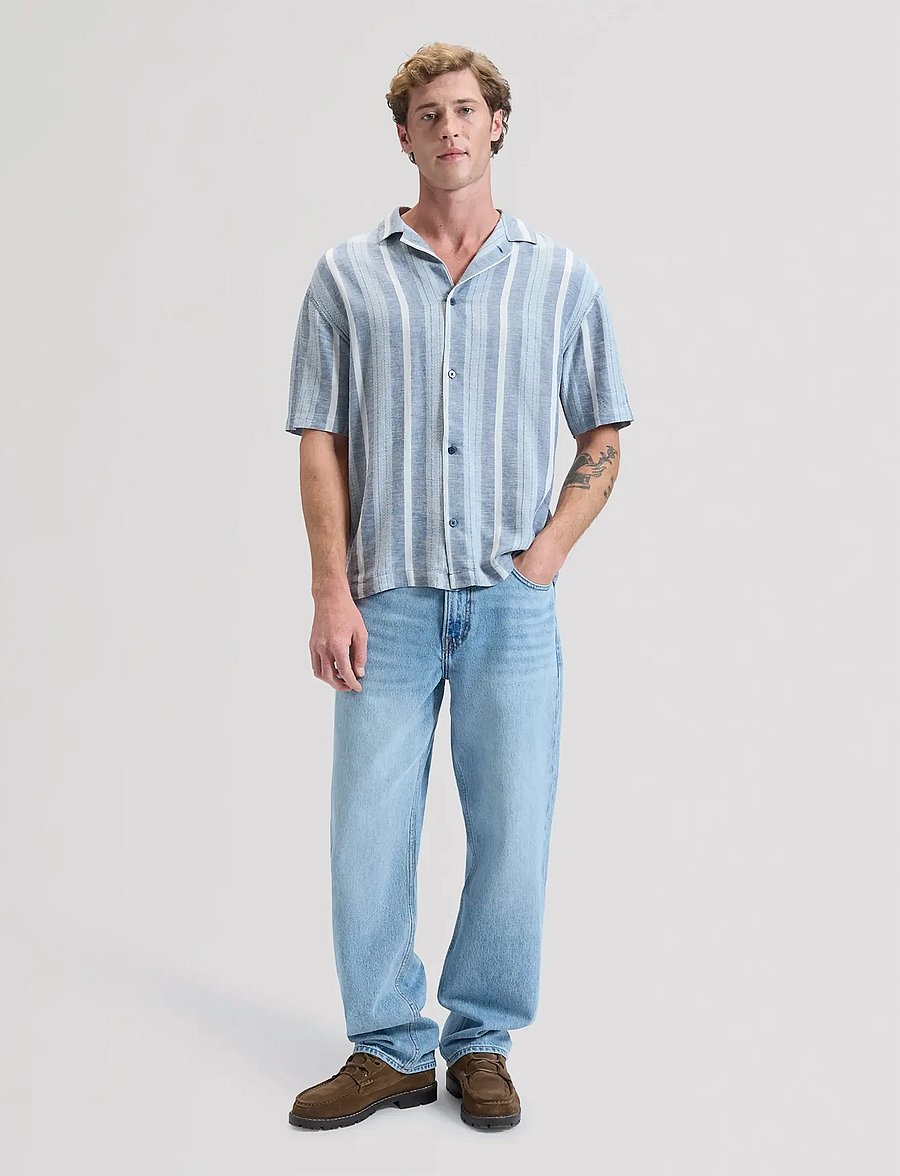 Lee Jeans - RLX RESORT SHIRT - gestreifte hemden - academy blue stripe - 3