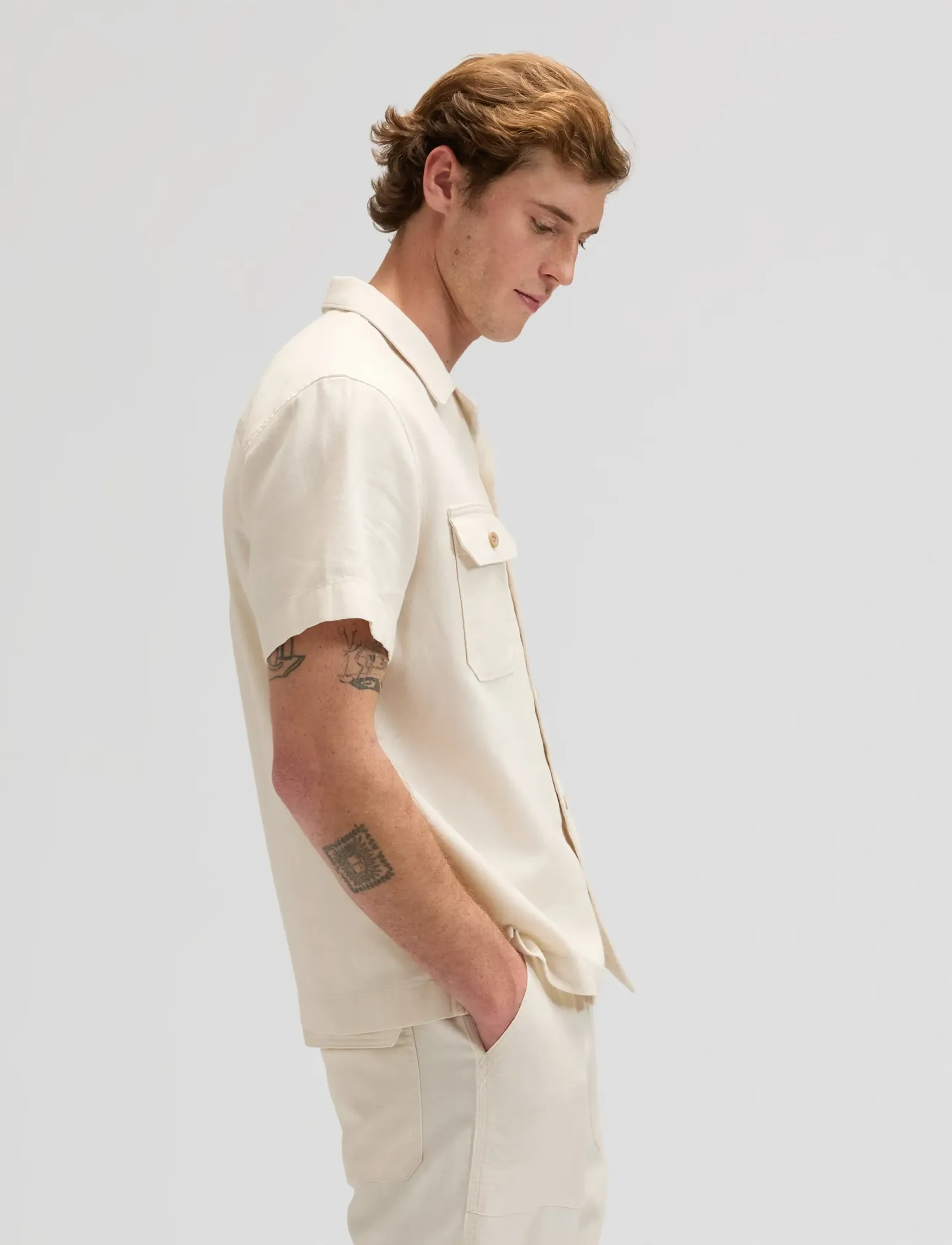 Lee Jeans - SS UTILITY CAMP SHIRT - marškiniai trumpomis rankovėmis - natural - 4