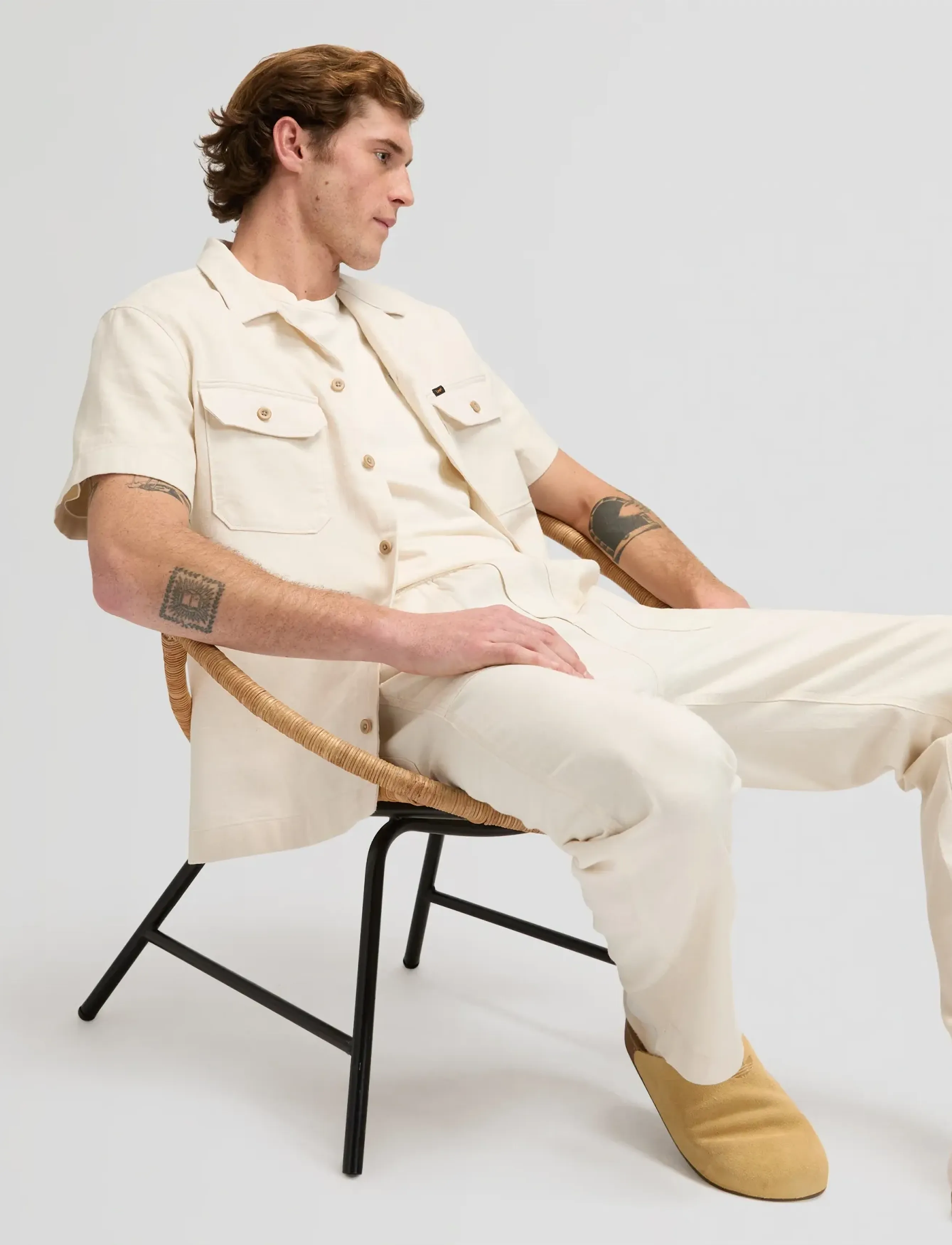 Lee Jeans Ss Utility Camp Shirt kortärmade skjortor herr – bild 6