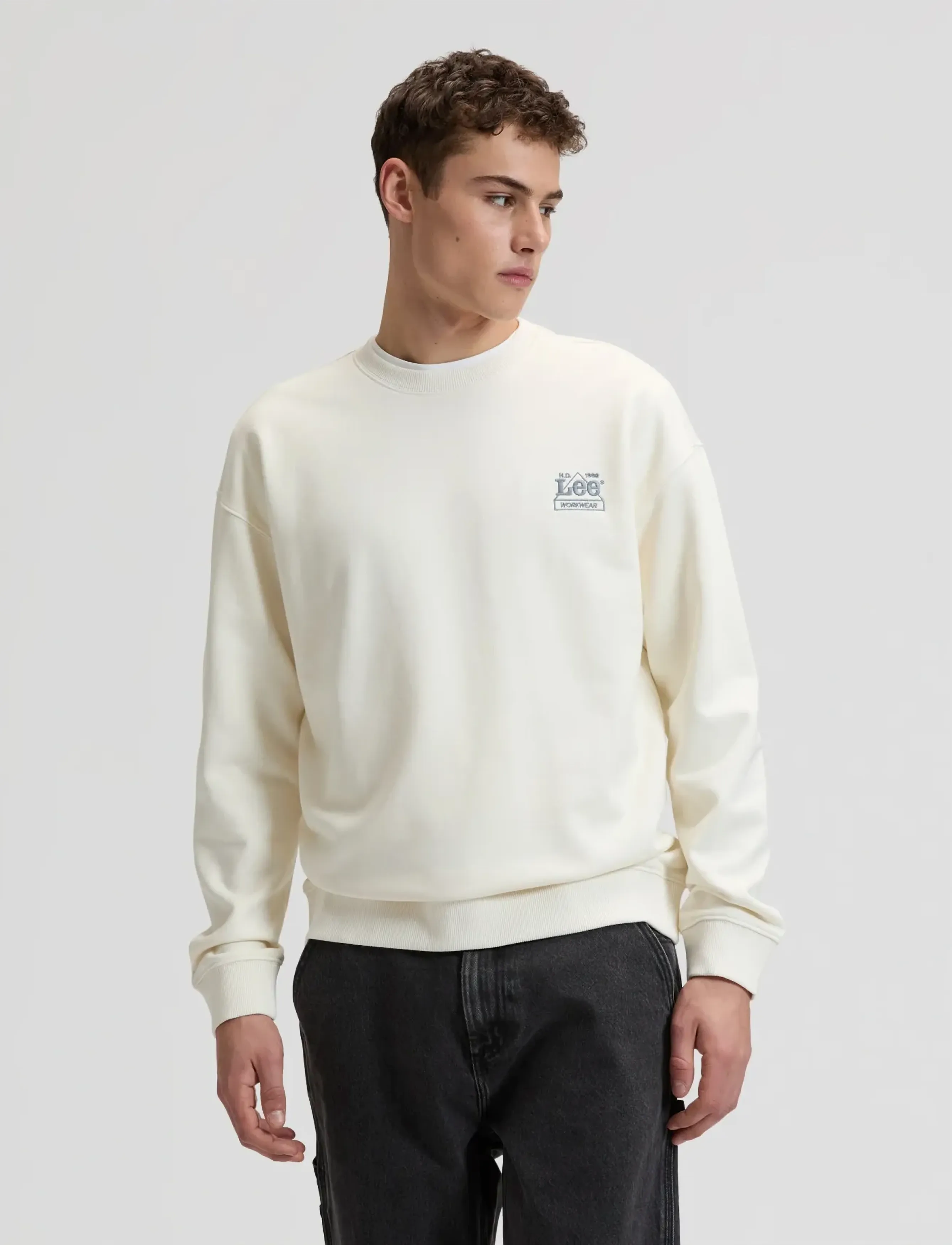 Lee Jeans Workwear Ess Crew, Mænd, Rundhalset Sweatshirt, Beige, Str: XL x 00