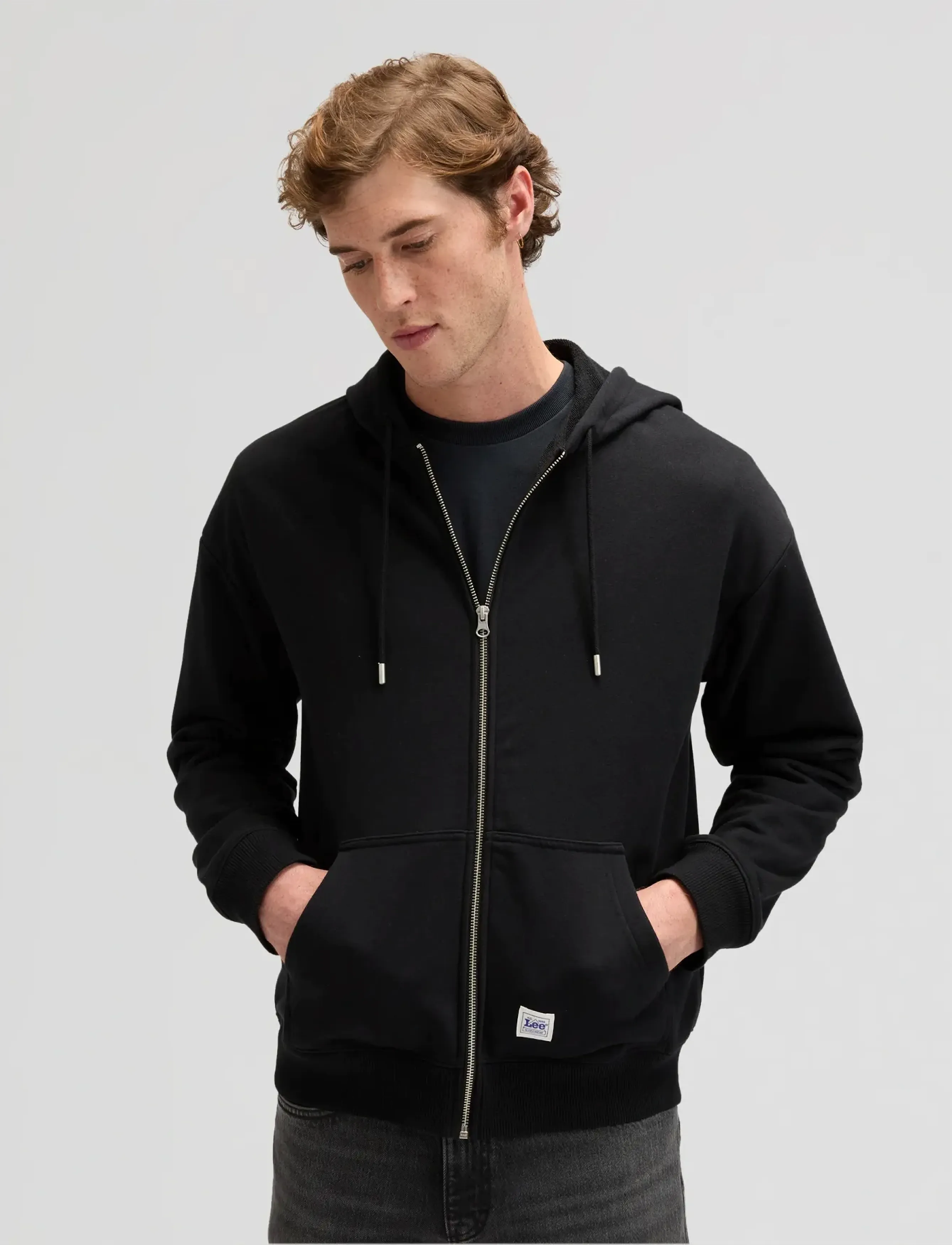 Lee Jeans Workwear Full Zip, M x 00, Black, Sweatshirts & Hættetrøjer > Hættetrøjer, Herre