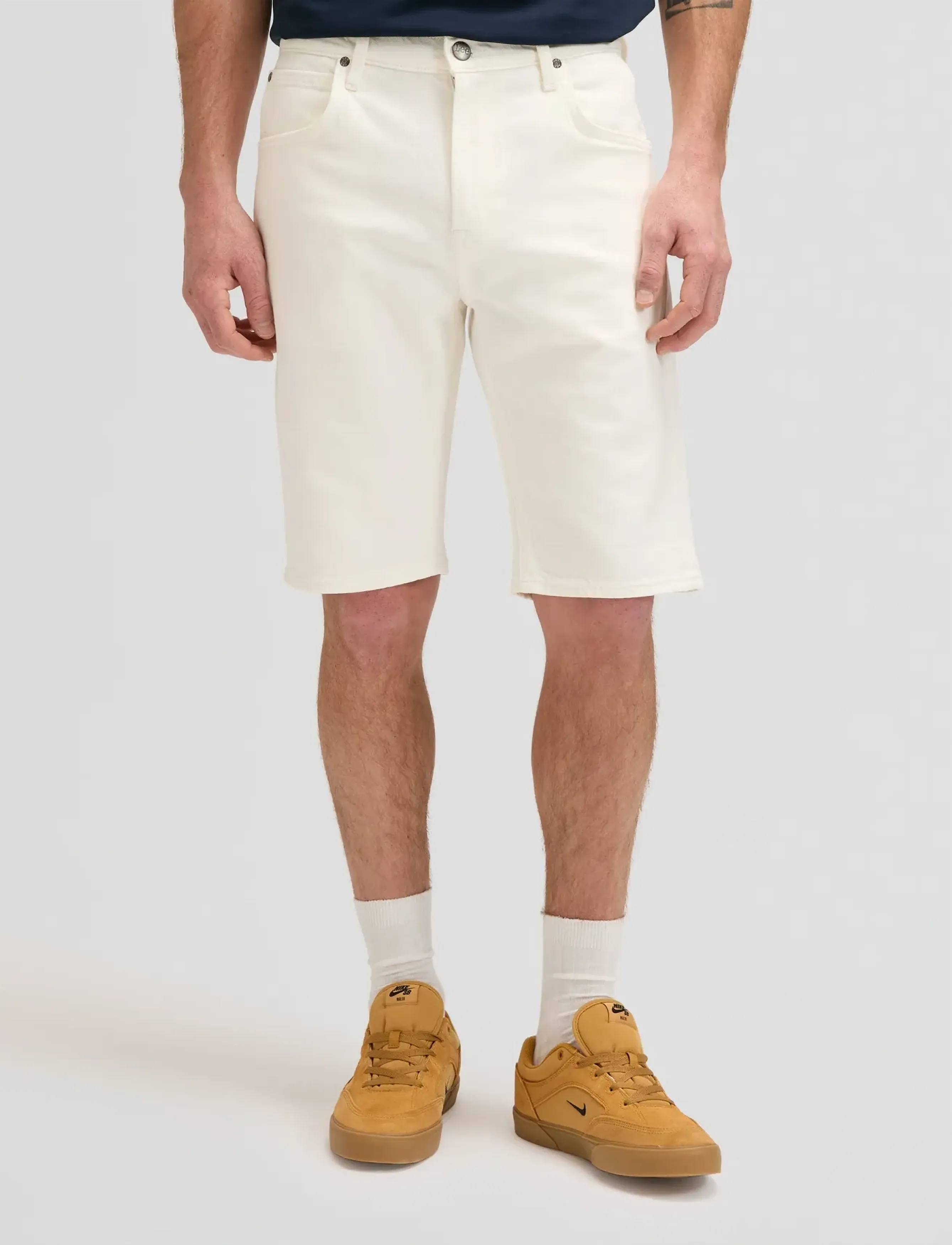 Lee Jeans 5 Pocket Short, 30 x 00, Cream, Shorts > Denim Shorts, Herre