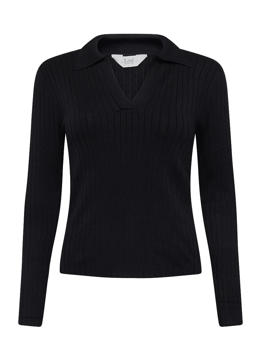 Lee Jeans - LS POLO - megztiniai - black - 1